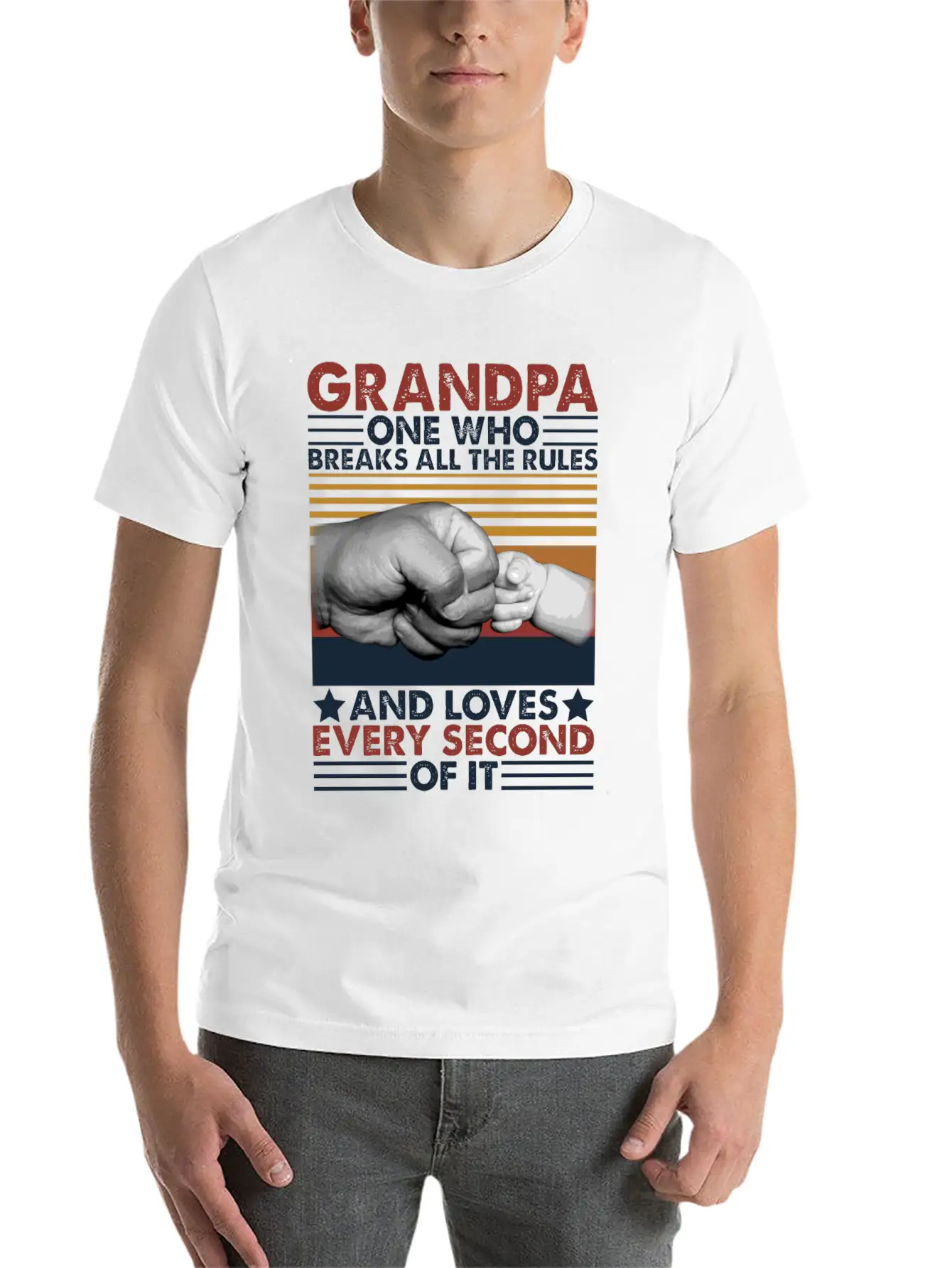 Grandpa One Who Breaks All The Rules Loves Breathable Graphic T-Shirt – Perfect For Casual Days
