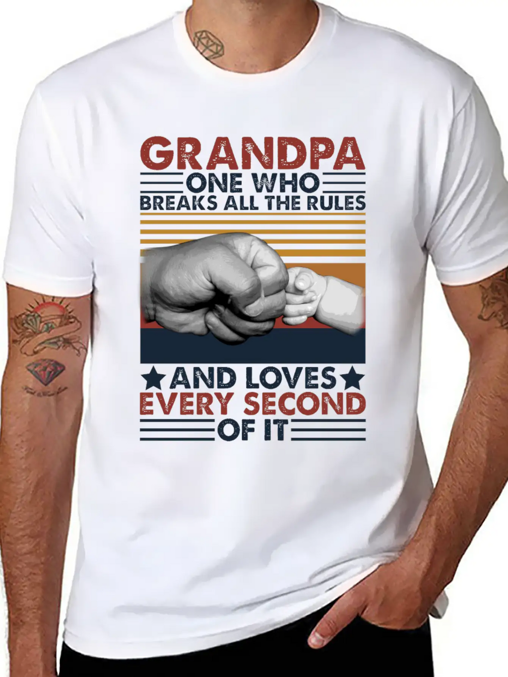 Grandpa One Who Breaks All The Rules Loves Breathable Graphic T-Shirt – Perfect For Casual Days