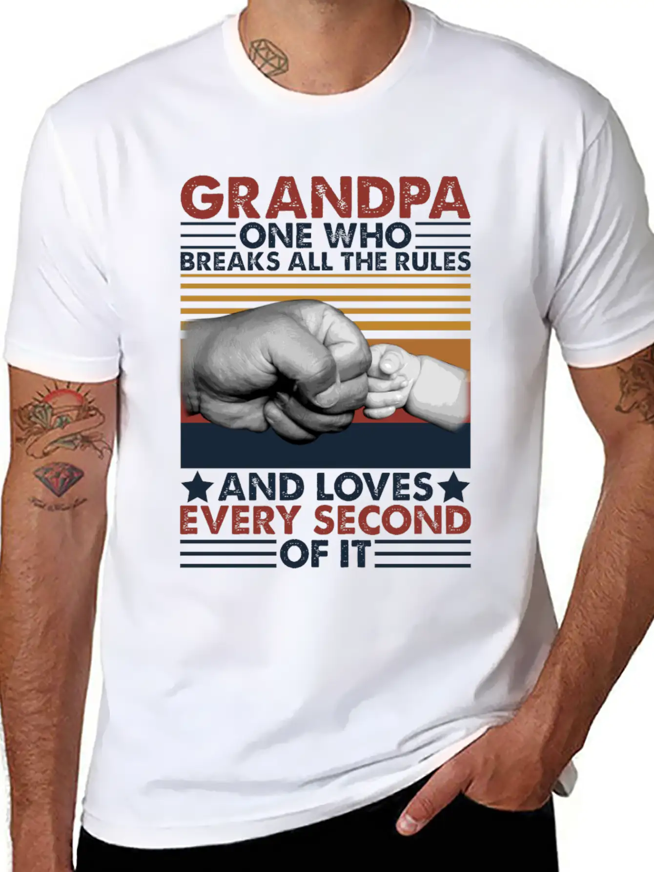 Grandpa One Who Breaks All The Rules Loves Breathable Graphic T-Shirt – Perfect For Casual Days
