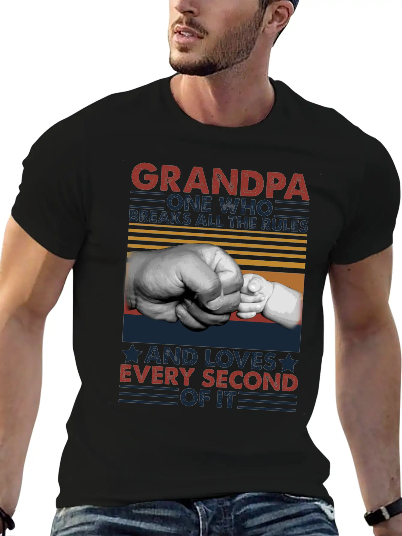 Grandpa One Who Breaks All The Rules Loves Breathable Graphic T-Shirt – Perfect For Casual Days