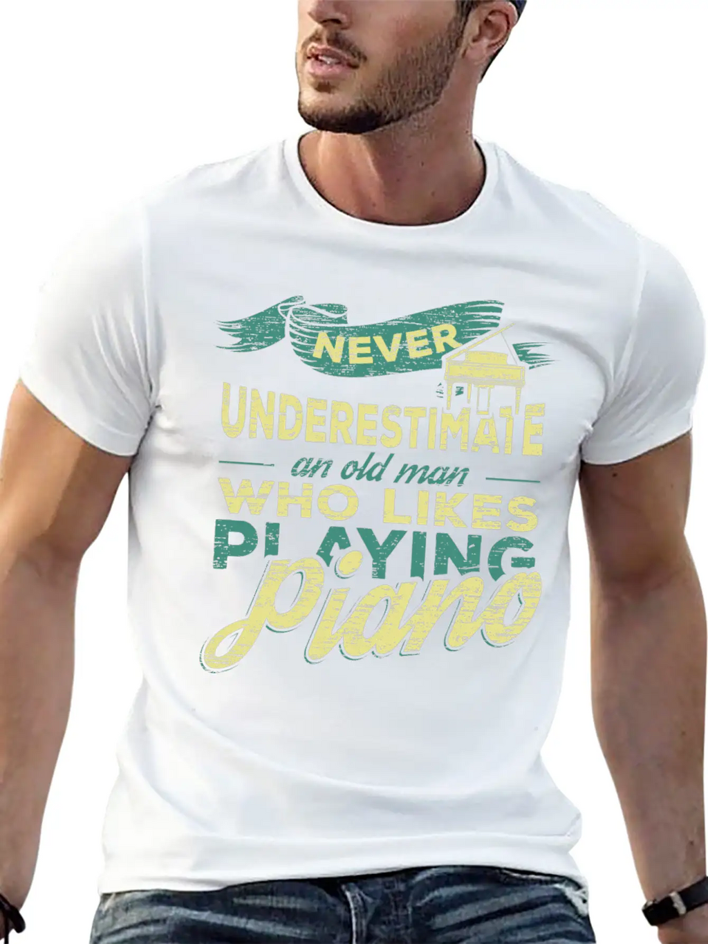 Grandpa Piano Classic Cotton Tee – Unisex Comfort For Any Season