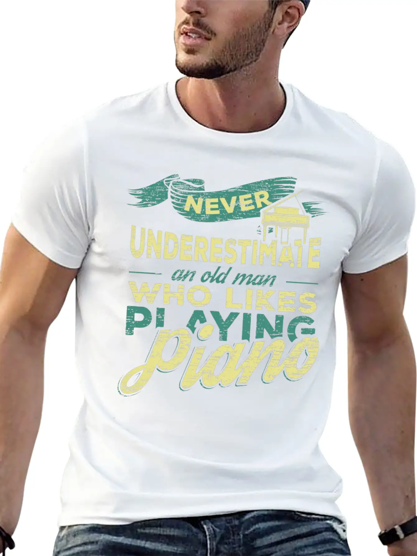Grandpa Piano Classic Cotton Tee – Unisex Comfort For Any Season