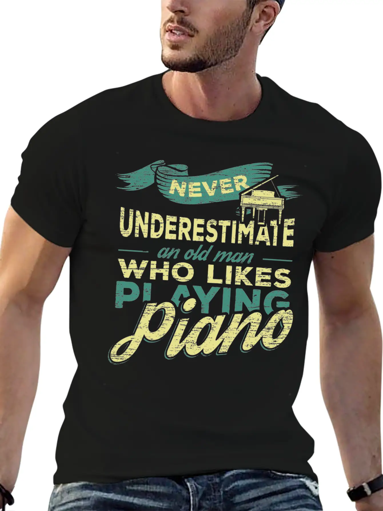 Grandpa Piano Classic Cotton Tee – Unisex Comfort For Any Season