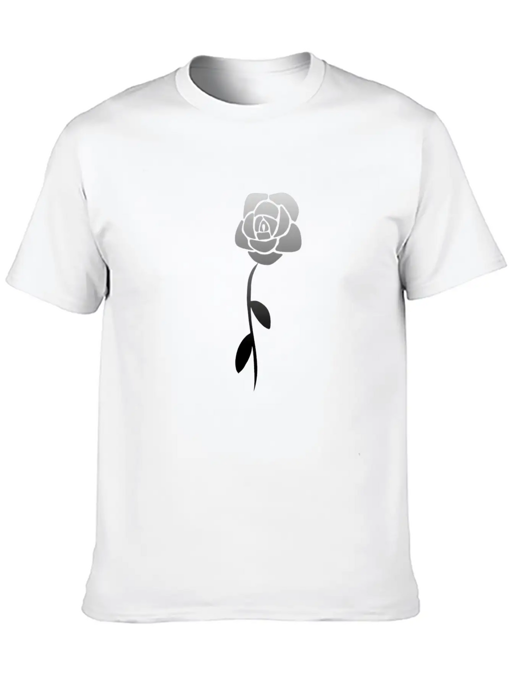 Gray Flower Plant Blossom Breathable Soft Cotton T-Shirt – Timeless Casual Look