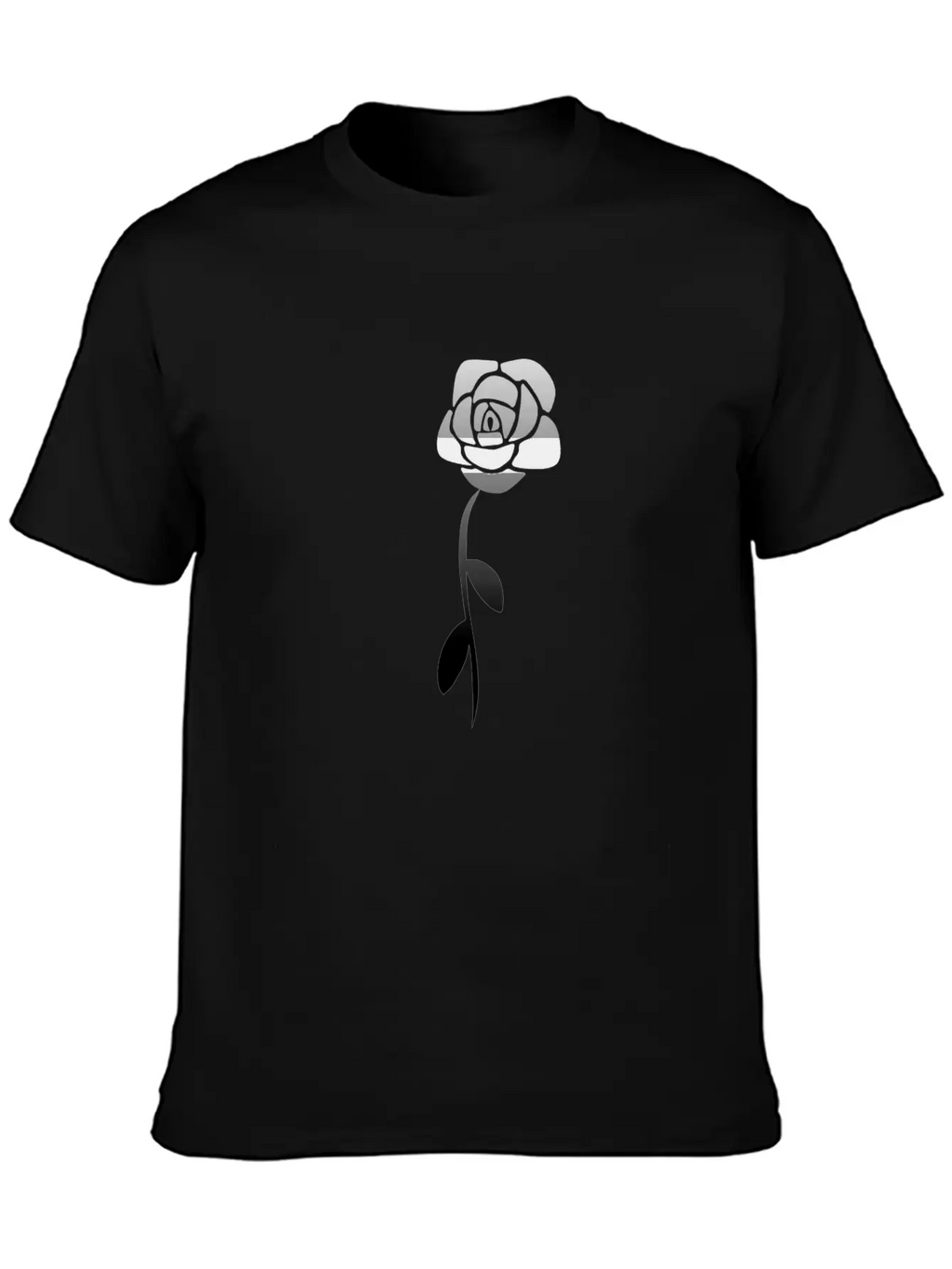 Gray Flower Plant Blossom Breathable Soft Cotton T-Shirt – Timeless Casual Look