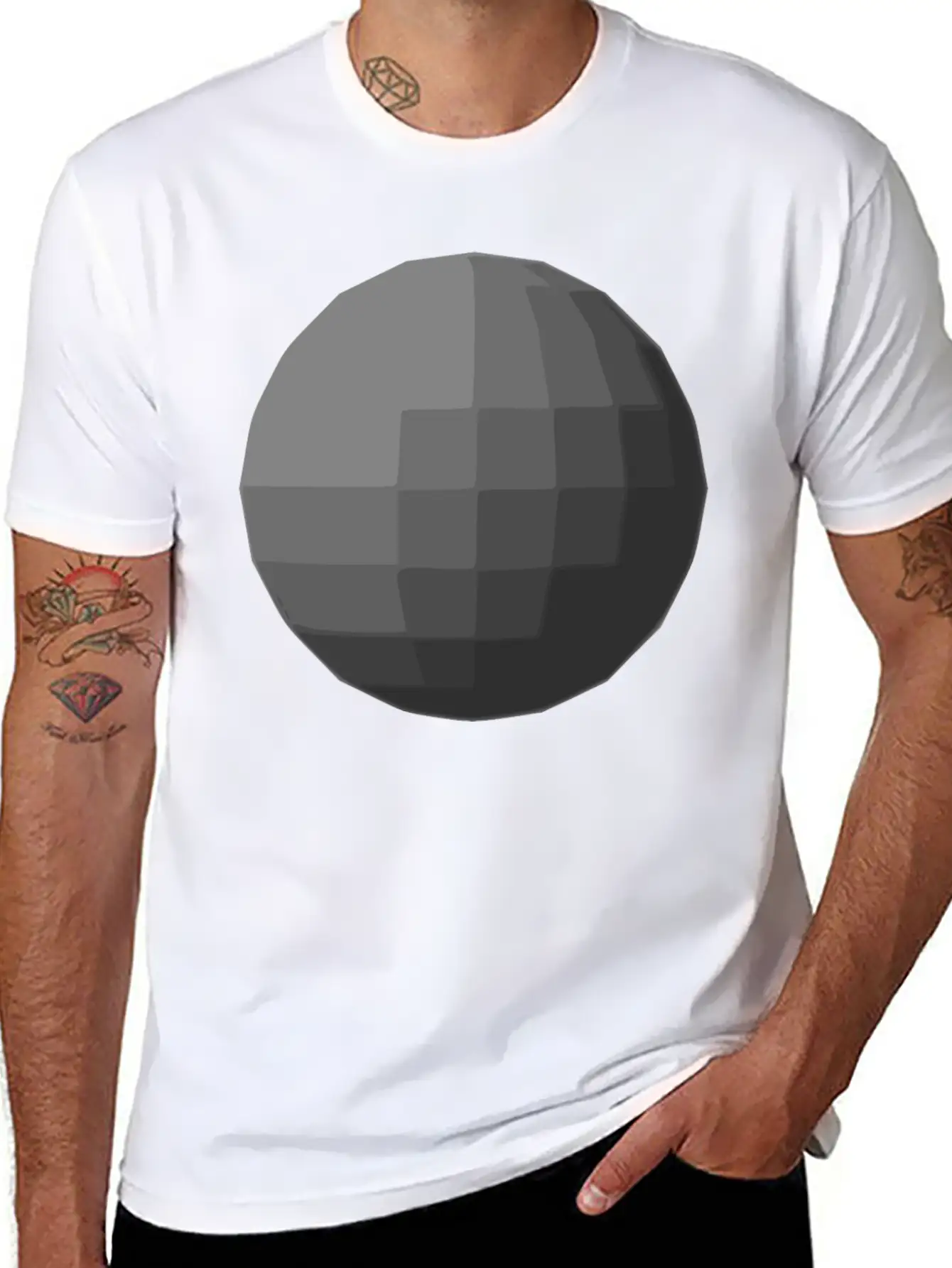 Gray Sphere Disco Ball Relaxed Everyday Tee – Lightweight And Durable Cotton