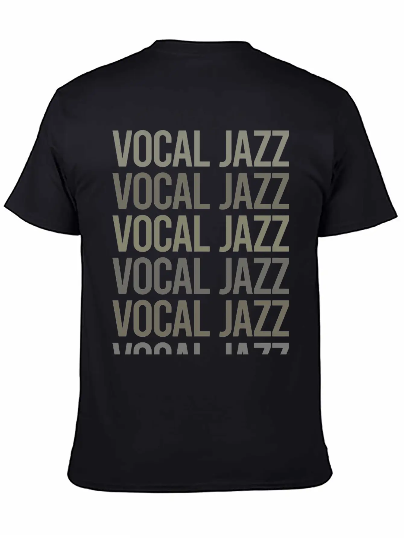 Gray Text Art Vocal Jazz Breathable Soft Cotton T-Shirt – Timeless Casual Look