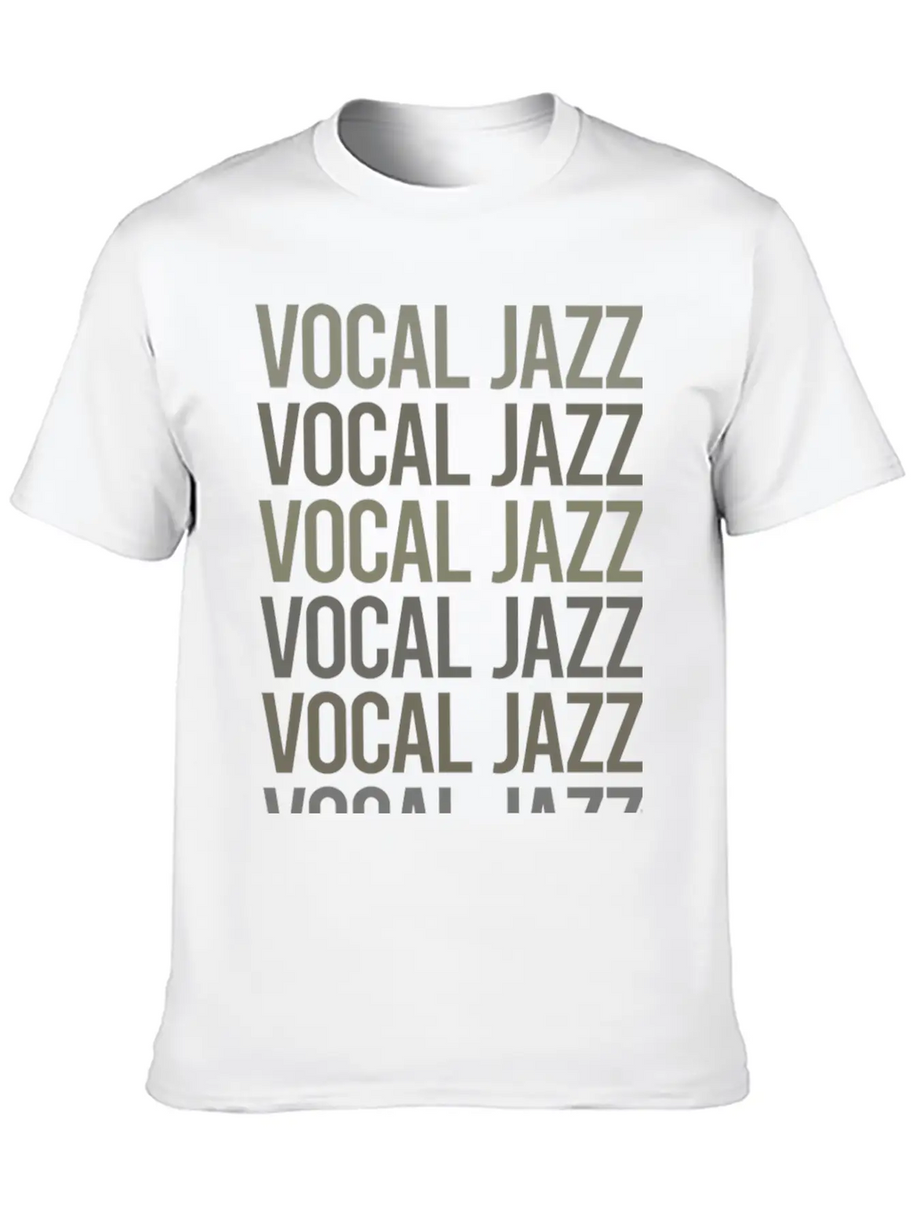 Gray Text Art Vocal Jazz Breathable Soft Cotton T-Shirt – Timeless Casual Look