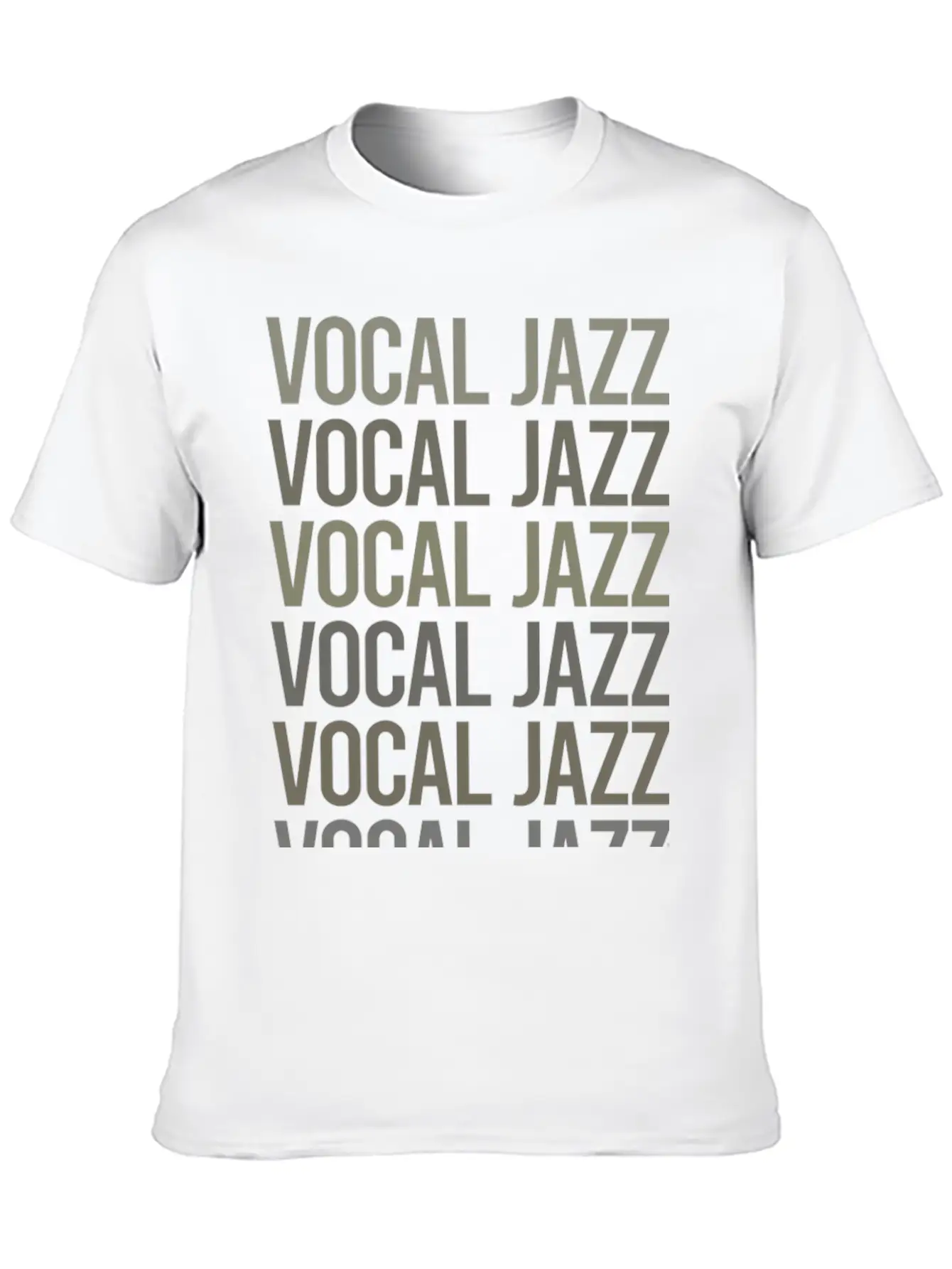 Gray Text Art Vocal Jazz Breathable Soft Cotton T-Shirt – Timeless Casual Look