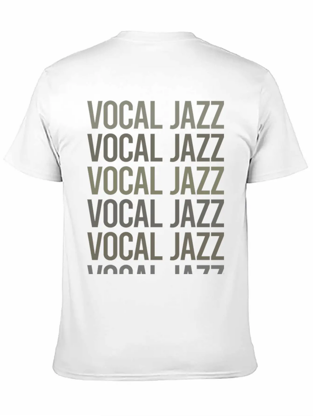 Gray Text Art Vocal Jazz Breathable Soft Cotton T-Shirt – Timeless Casual Look