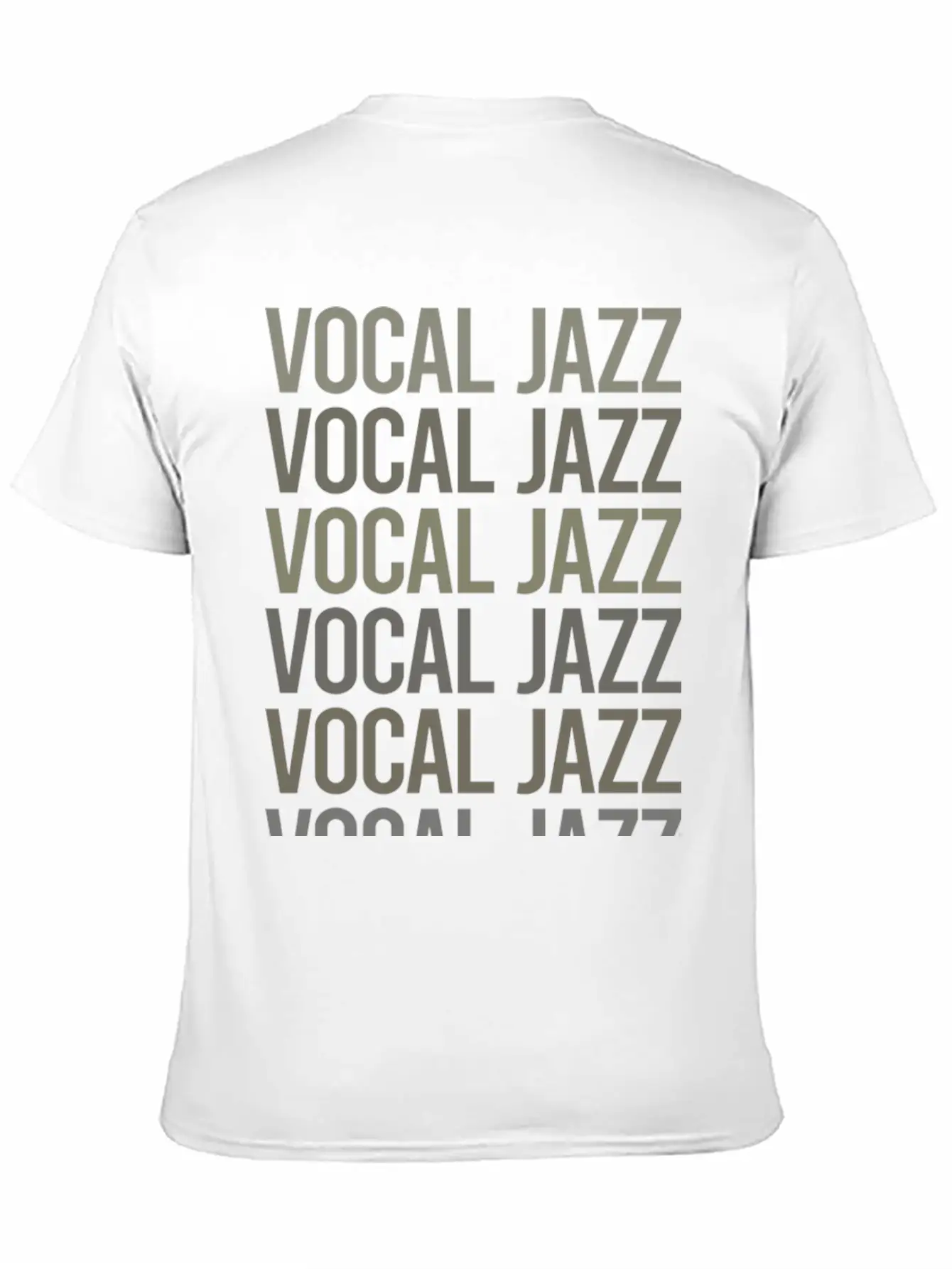 Gray Text Art Vocal Jazz Breathable Soft Cotton T-Shirt – Timeless Casual Look