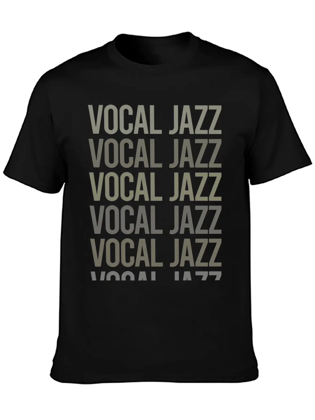 Gray Text Art Vocal Jazz Breathable Soft Cotton T-Shirt – Timeless Casual Look