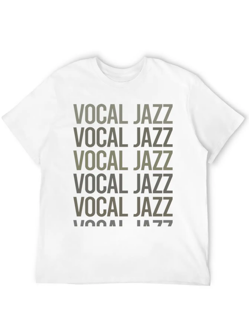 Gray Text Art Vocal Jazz Breathable Soft Cotton T-Shirt – Timeless Casual Look