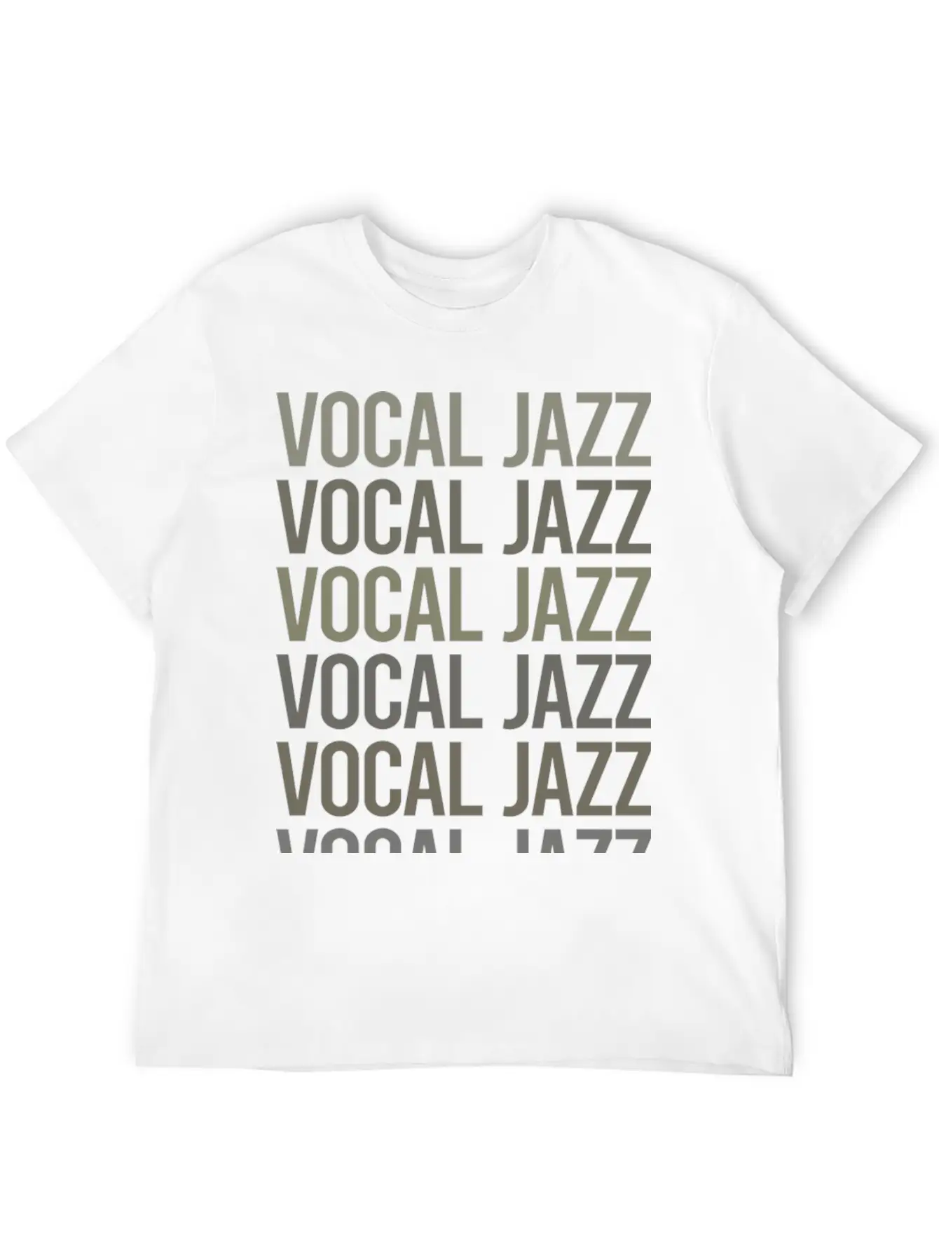 Gray Text Art Vocal Jazz Breathable Soft Cotton T-Shirt – Timeless Casual Look
