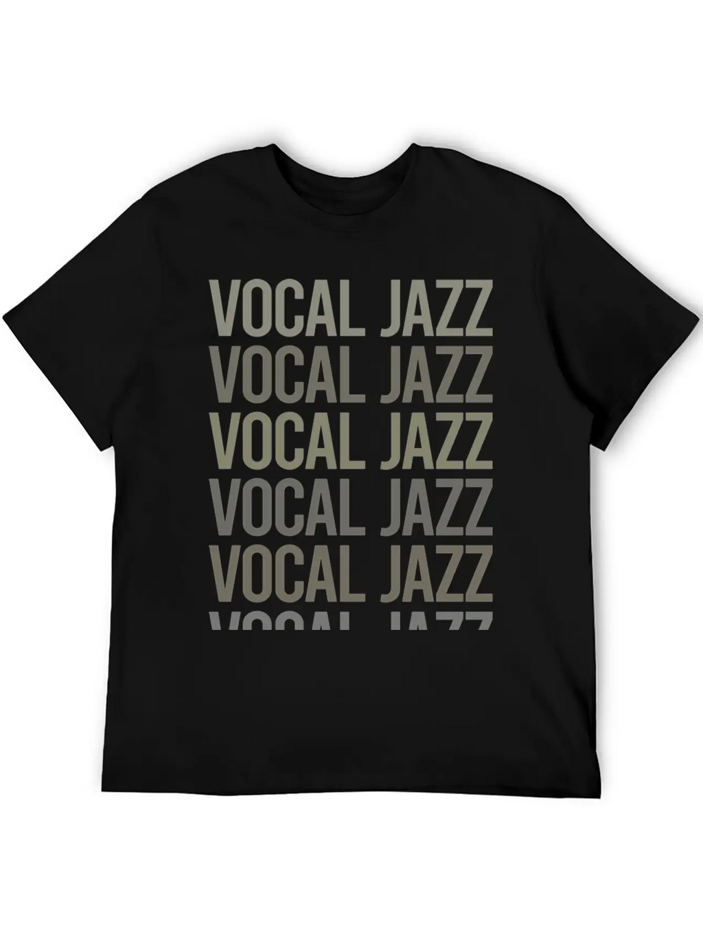 Gray Text Art Vocal Jazz Breathable Soft Cotton T-Shirt – Timeless Casual Look