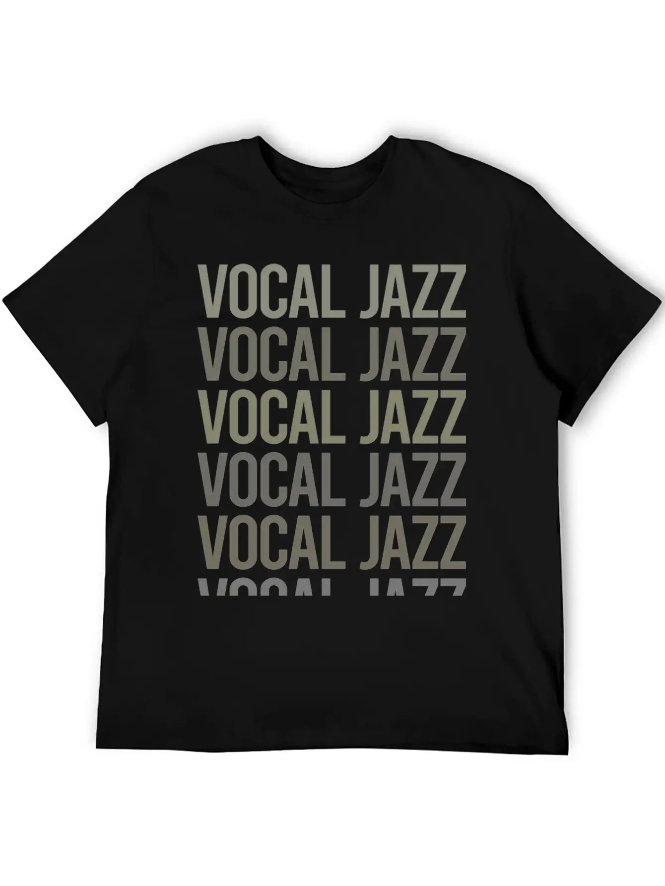 Gray Text Art Vocal Jazz Breathable Soft Cotton T-Shirt – Timeless Casual Look