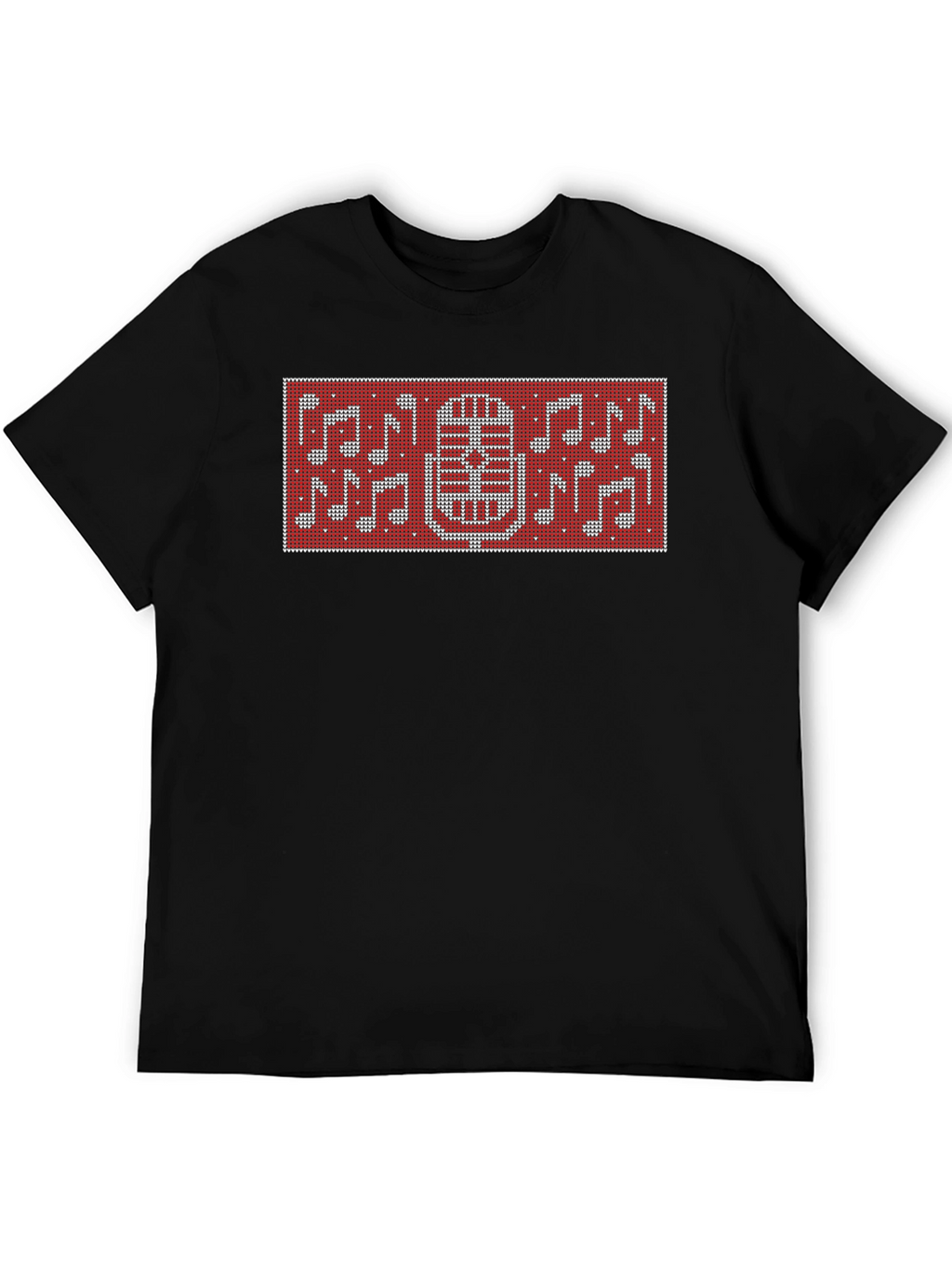 Retro Microphone & Notes Graphic T-Shirt