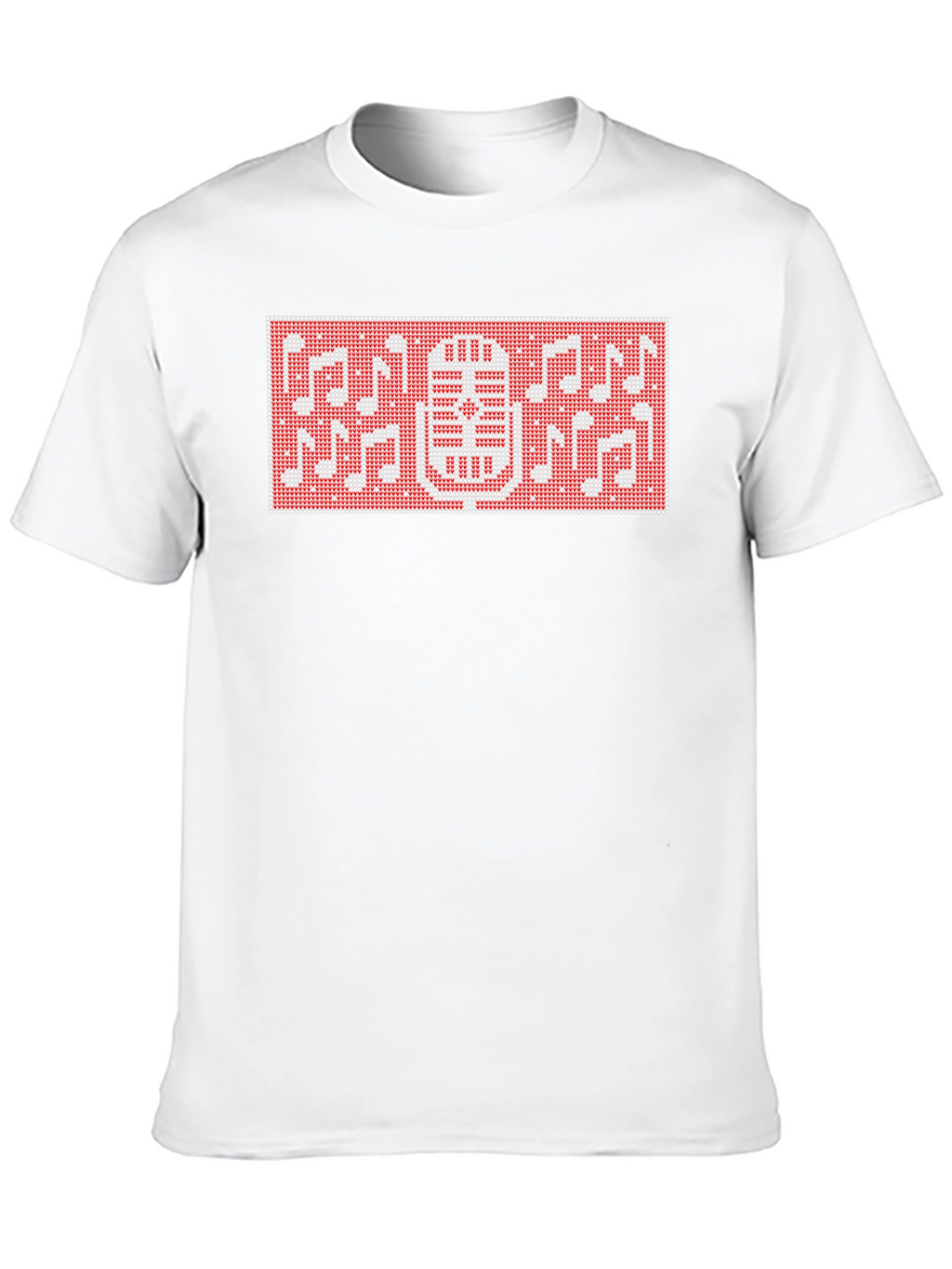Retro Microphone & Notes Graphic T-Shirt