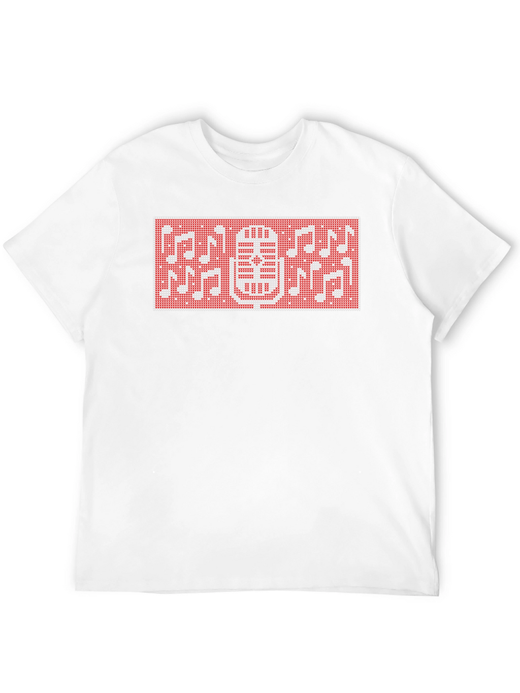 Retro Microphone & Notes Graphic T-Shirt