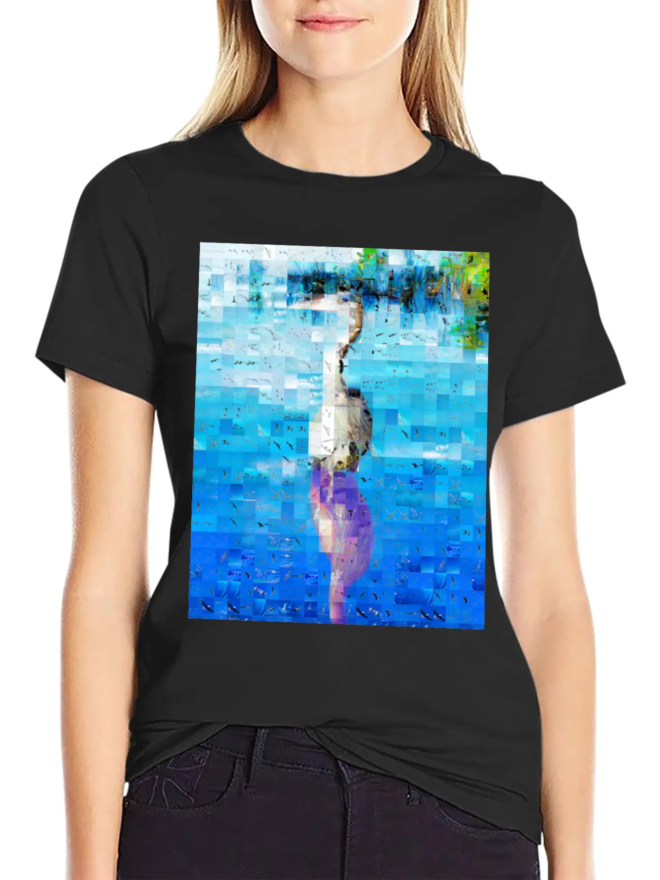 Great Blue Heron Ardea Herodias Timeless Short Sleeve Tee – Comfy And Minimalist Design