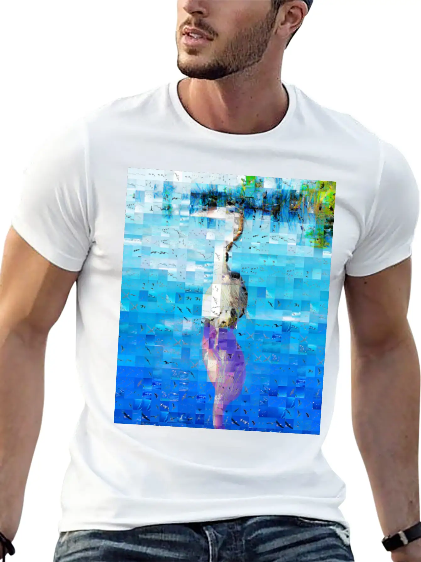 Great Blue Heron Ardea Herodias Timeless Short Sleeve Tee – Comfy And Minimalist Design