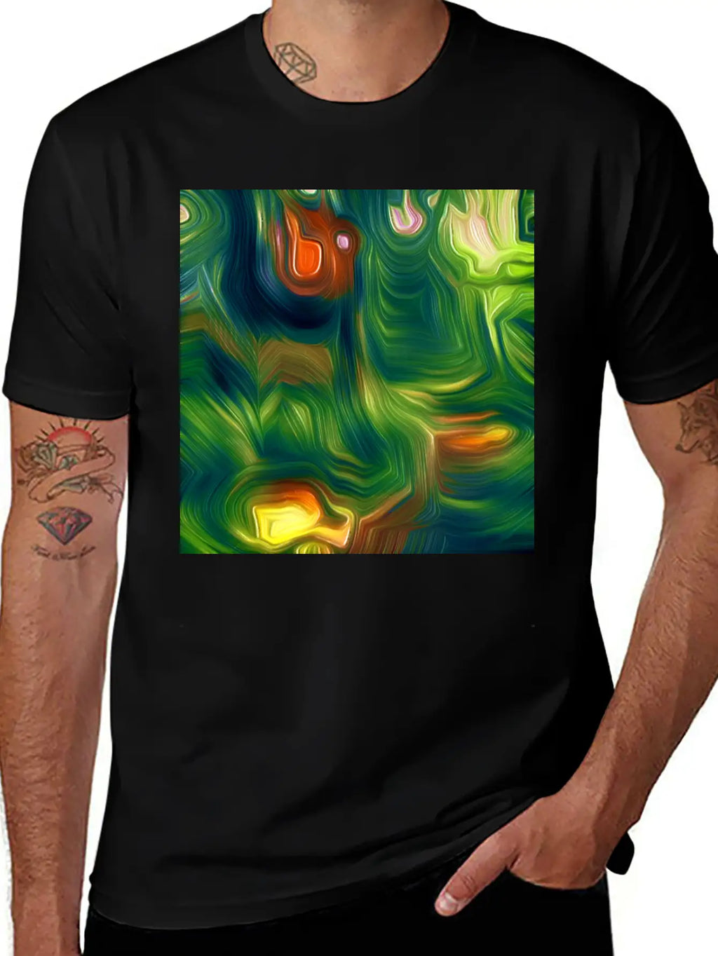 Great Moss Digital Art Abstract Painting Classic Cotton Tee – Unisex Comfort For Any Season