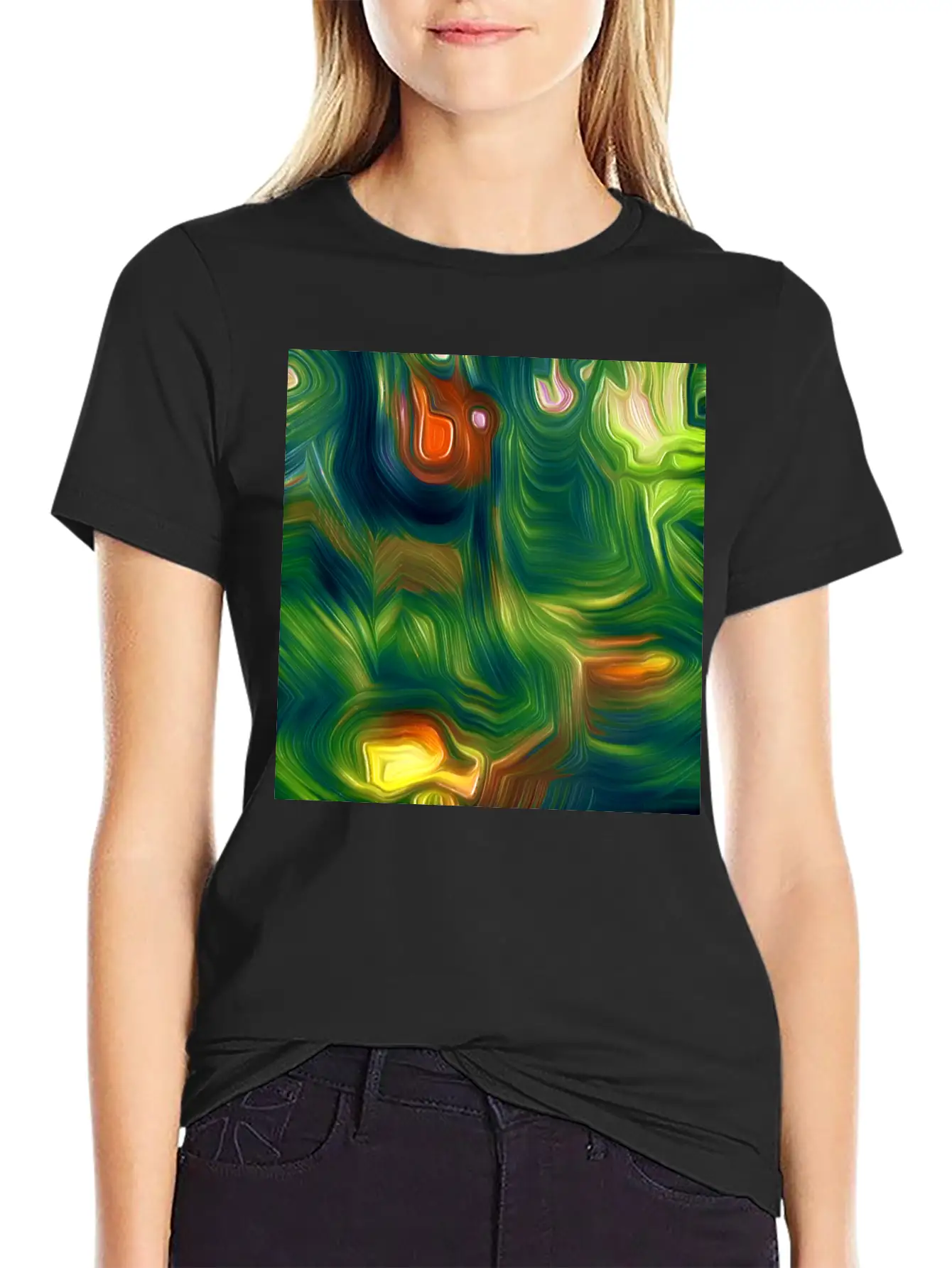 Great Moss Digital Art Abstract Painting Classic Cotton Tee – Unisex Comfort For Any Season