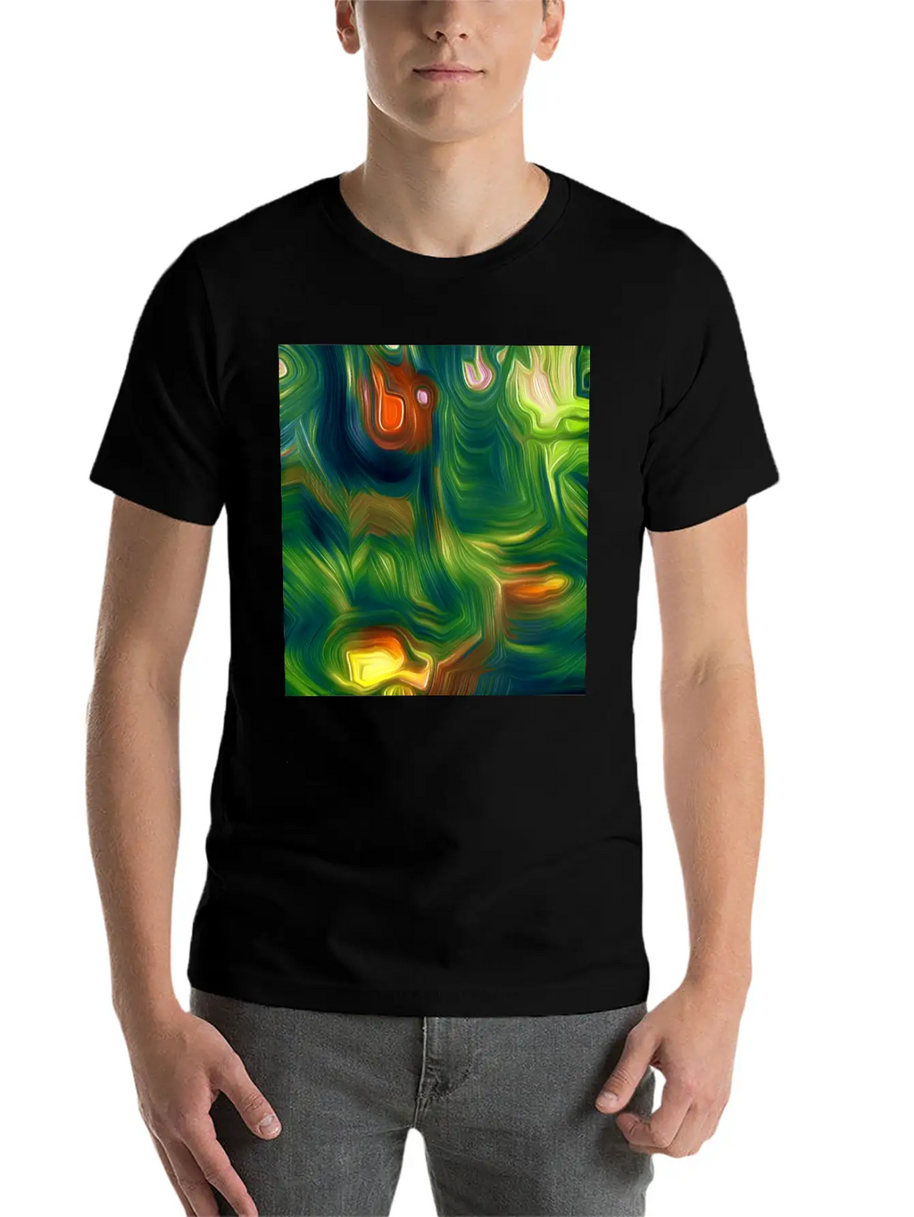 Great Moss Digital Art Abstract Painting Classic Cotton Tee – Unisex Comfort For Any Season