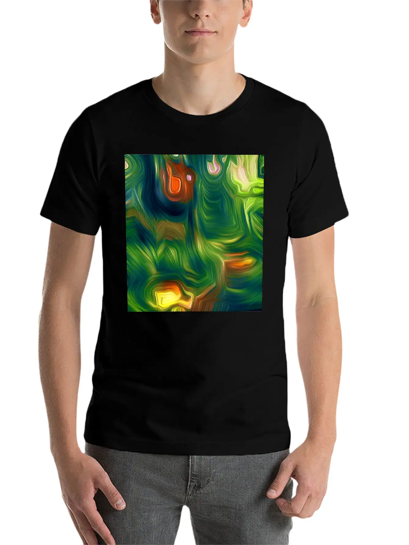 Great Moss Digital Art Abstract Painting Classic Cotton Tee – Unisex Comfort For Any Season