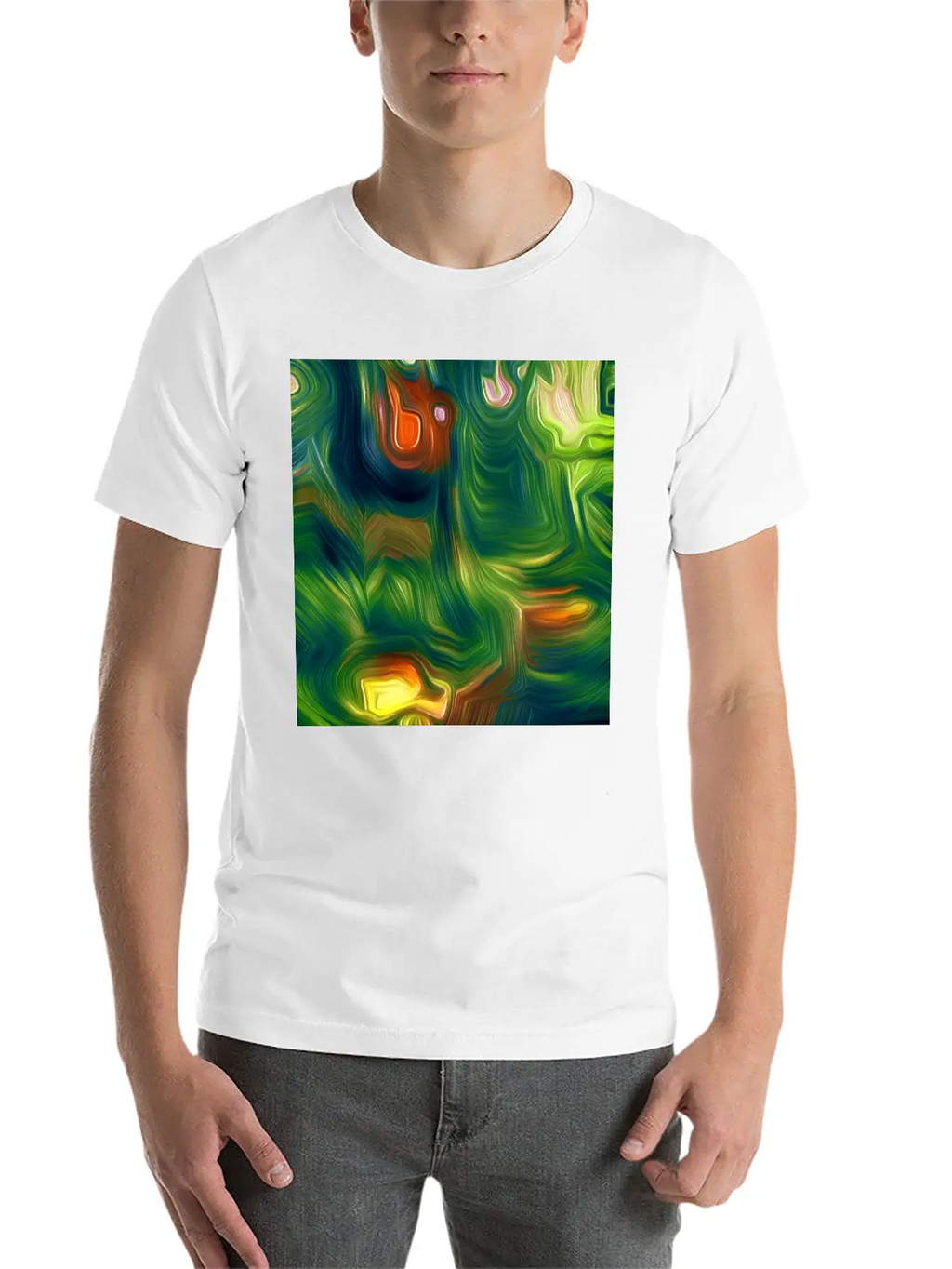 Great Moss Digital Art Abstract Painting Classic Cotton Tee – Unisex Comfort For Any Season