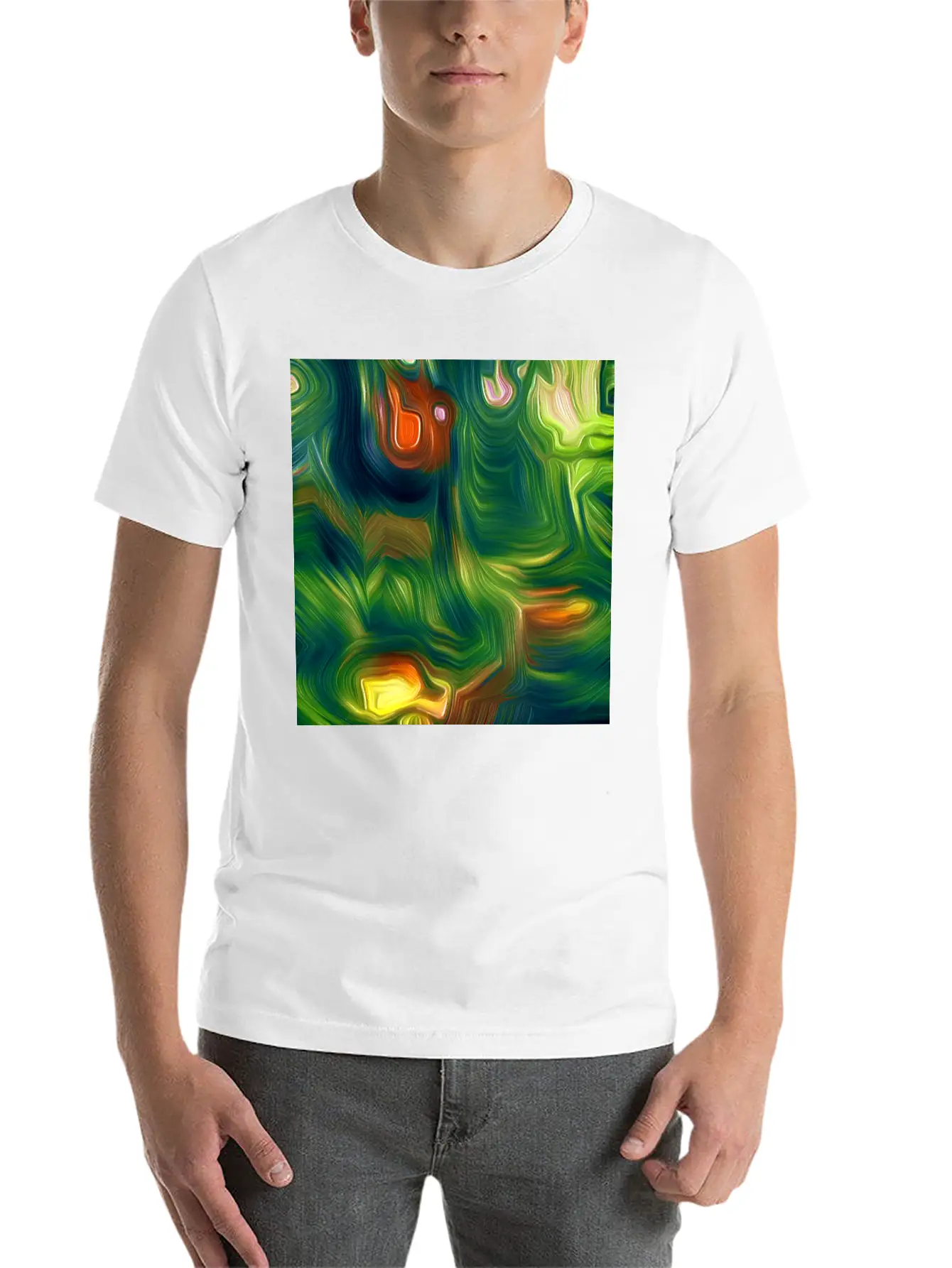 Great Moss Digital Art Abstract Painting Classic Cotton Tee – Unisex Comfort For Any Season