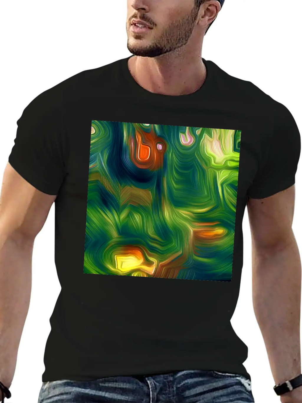 Great Moss Digital Art Abstract Painting Classic Cotton Tee – Unisex Comfort For Any Season