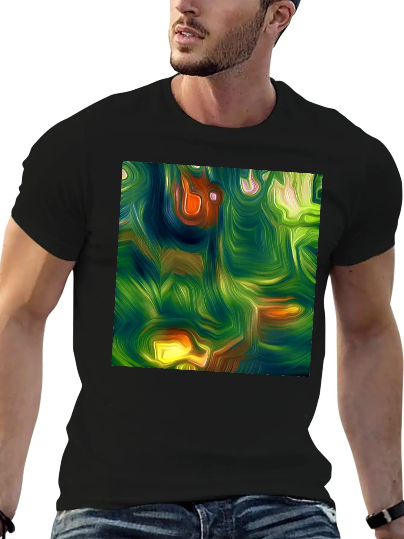 Great Moss Digital Art Abstract Painting Classic Cotton Tee – Unisex Comfort For Any Season