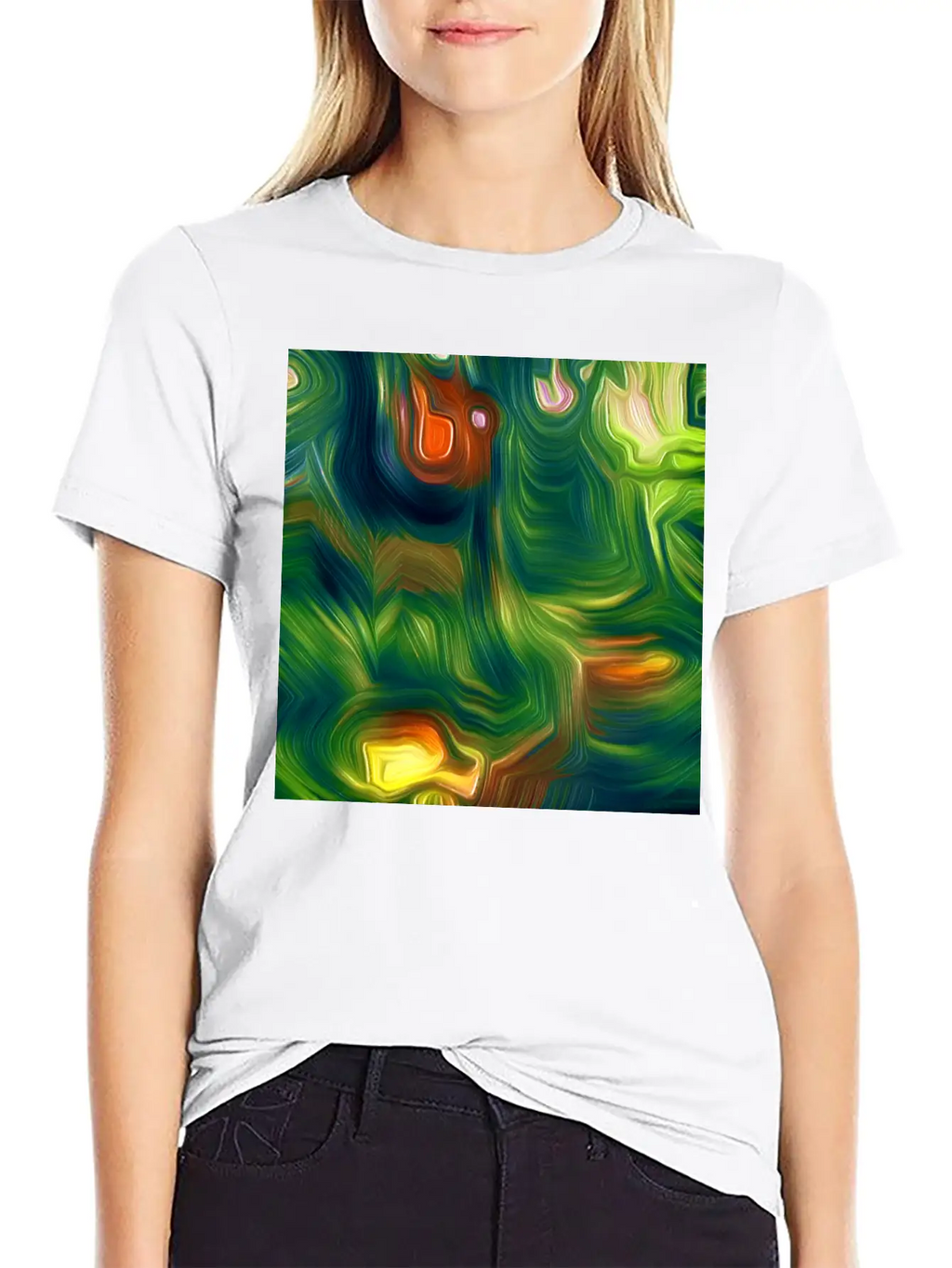 Great Moss Digital Art Abstract Painting Classic Cotton Tee – Unisex Comfort For Any Season