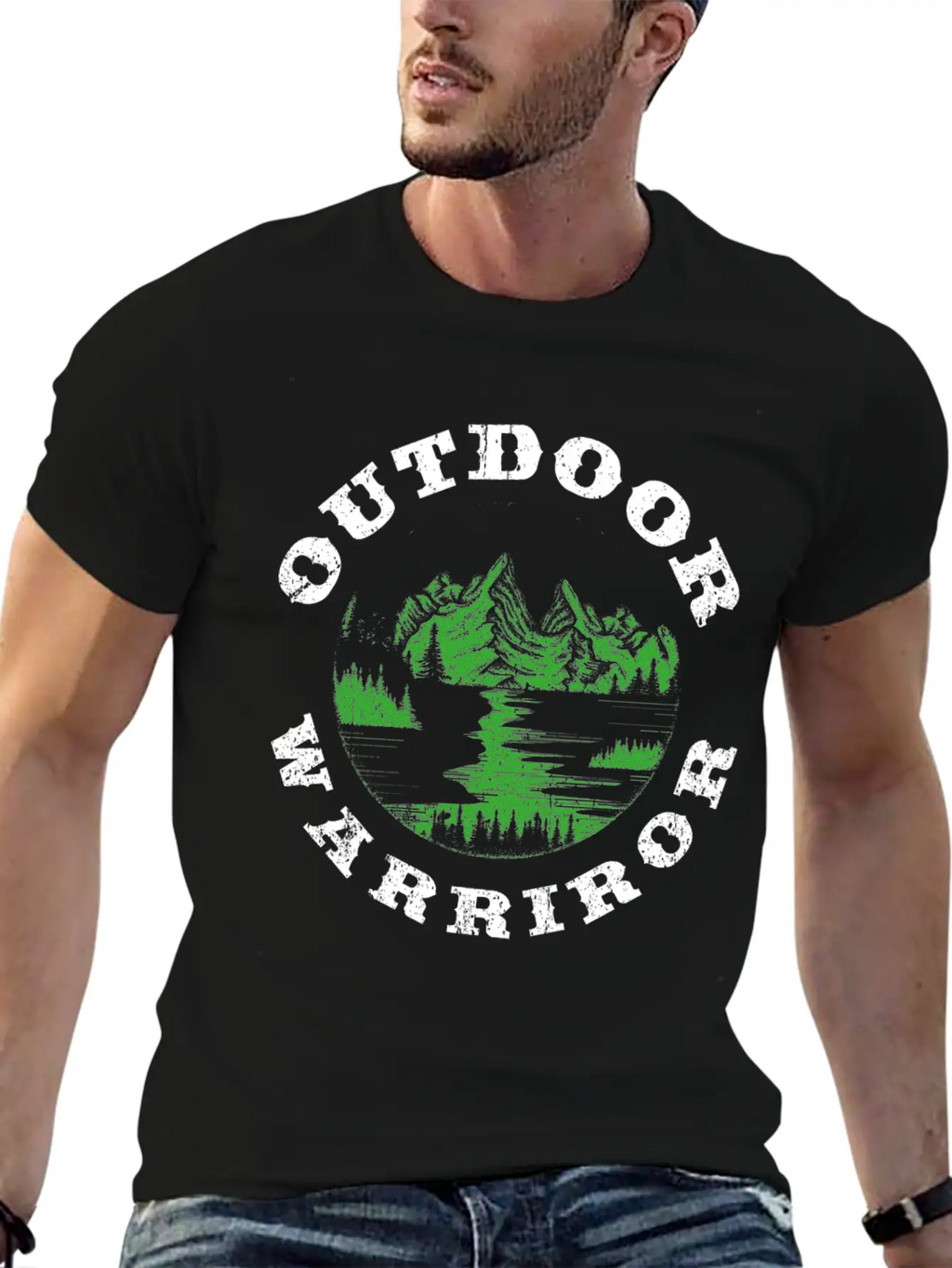 Great Nature Design Quote Outdoor Warrior Unisex Casual T-Shirt – Clean Design For Daily Comfort