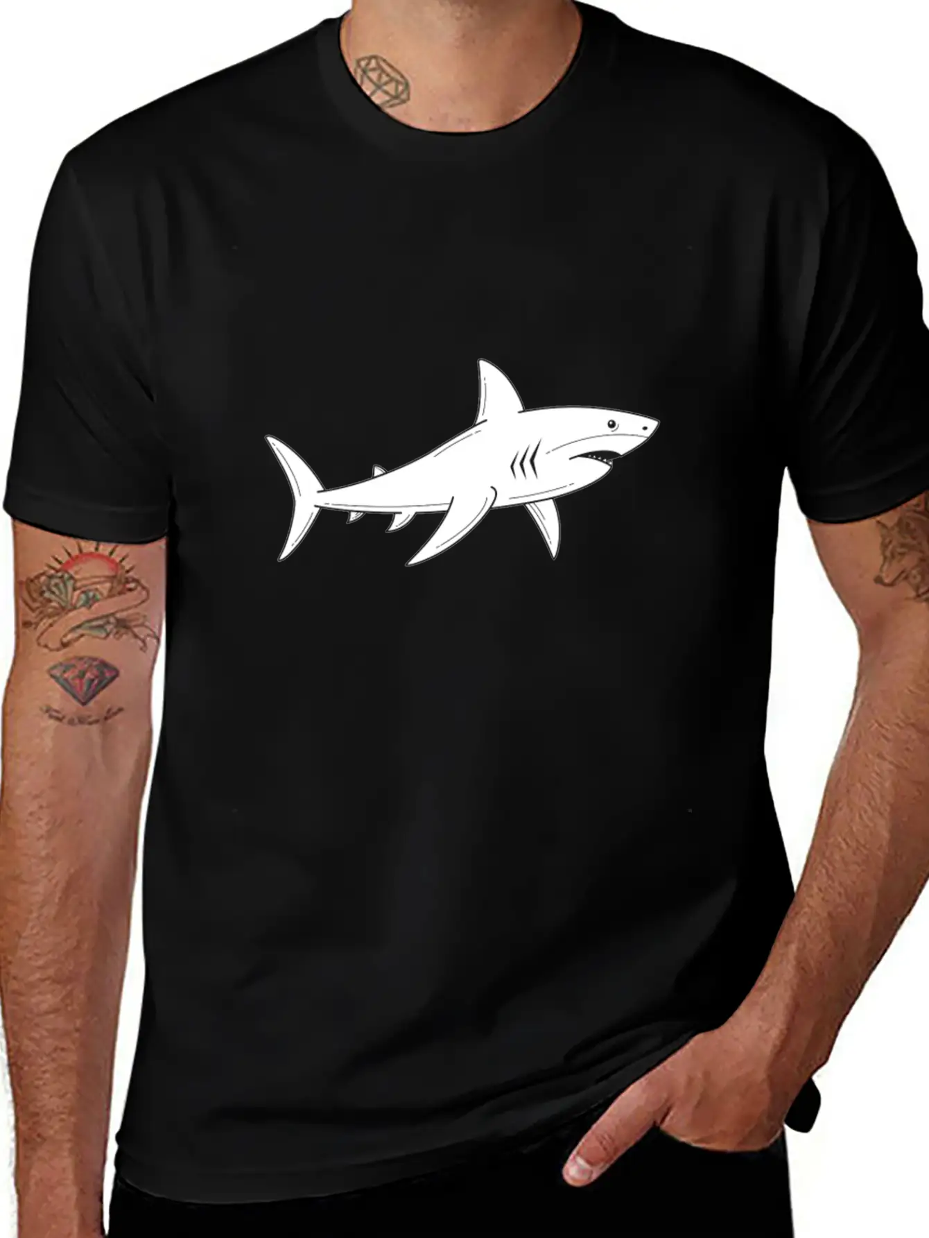 Great White Shark - Ocean Shark - Shark Lover Breathable Graphic T-Shirt – Perfect For Casual Days