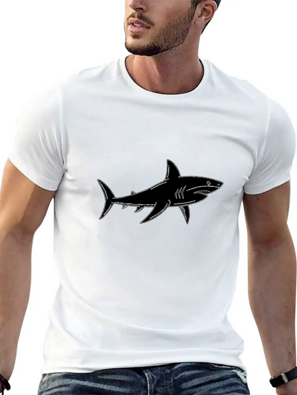 Great White Shark - Ocean Shark - Shark Lover Breathable Graphic T-Shirt – Perfect For Casual Days