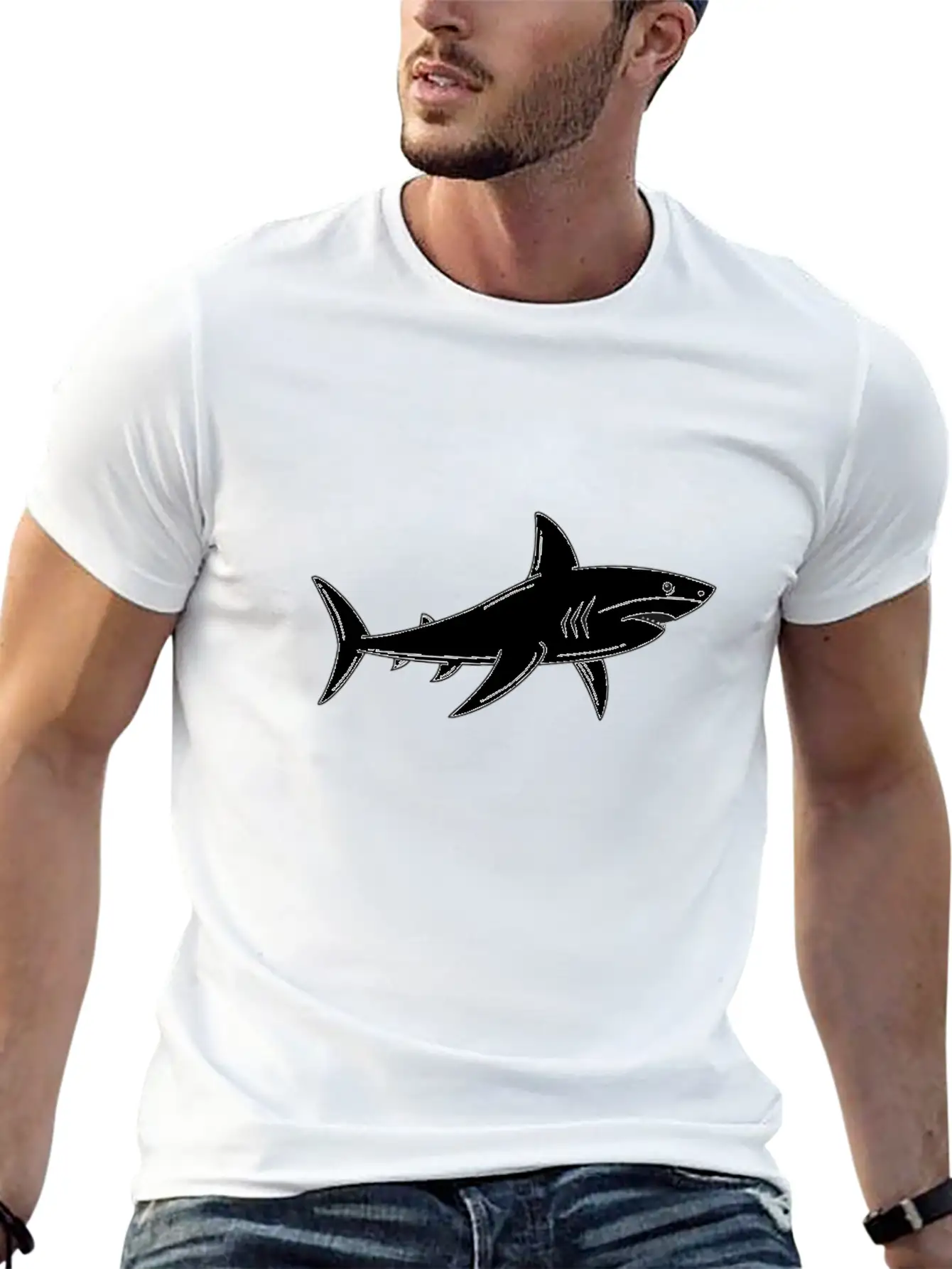 Great White Shark - Ocean Shark - Shark Lover Breathable Graphic T-Shirt – Perfect For Casual Days