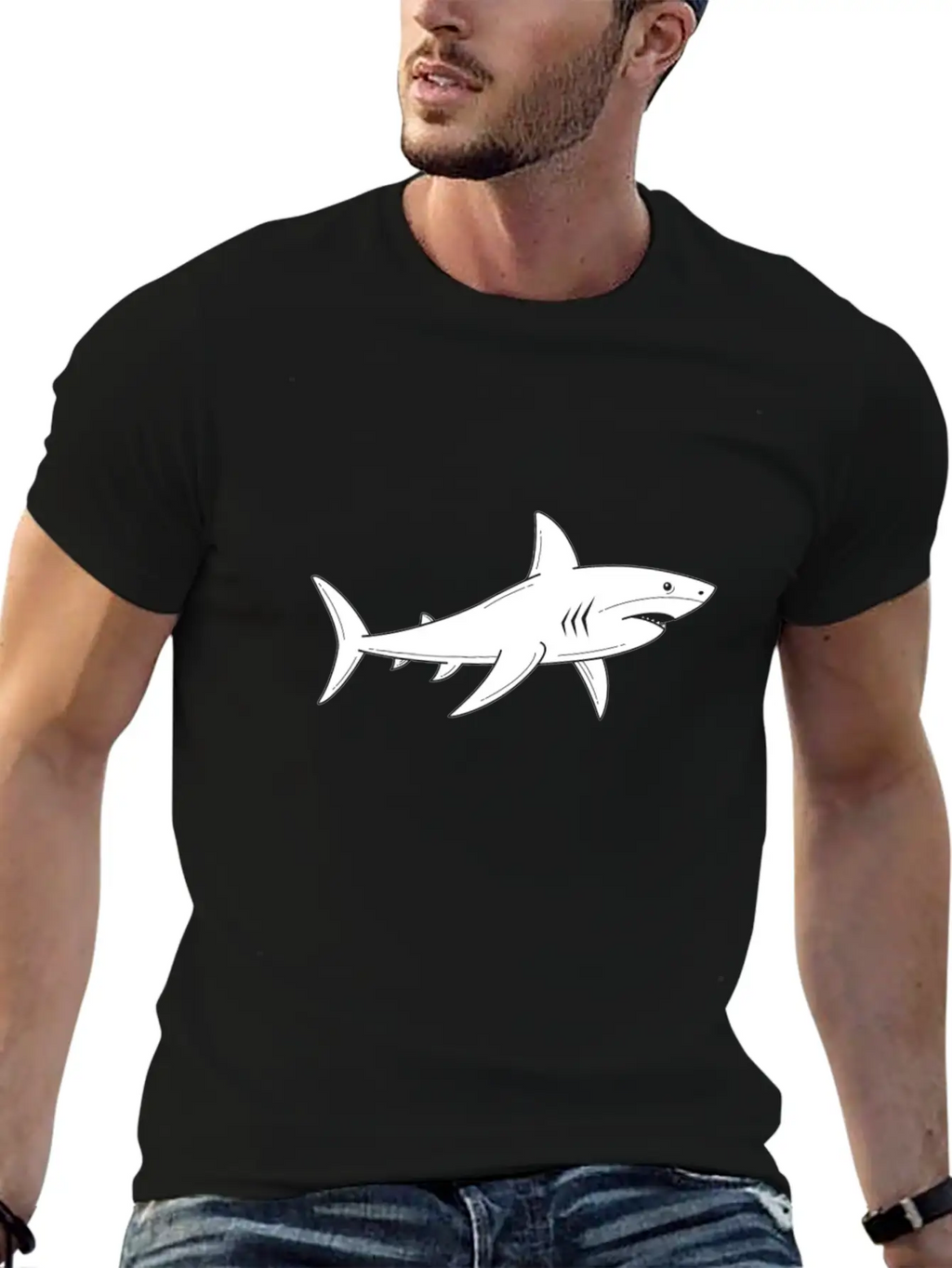 Great White Shark - Ocean Shark - Shark Lover Breathable Graphic T-Shirt – Perfect For Casual Days