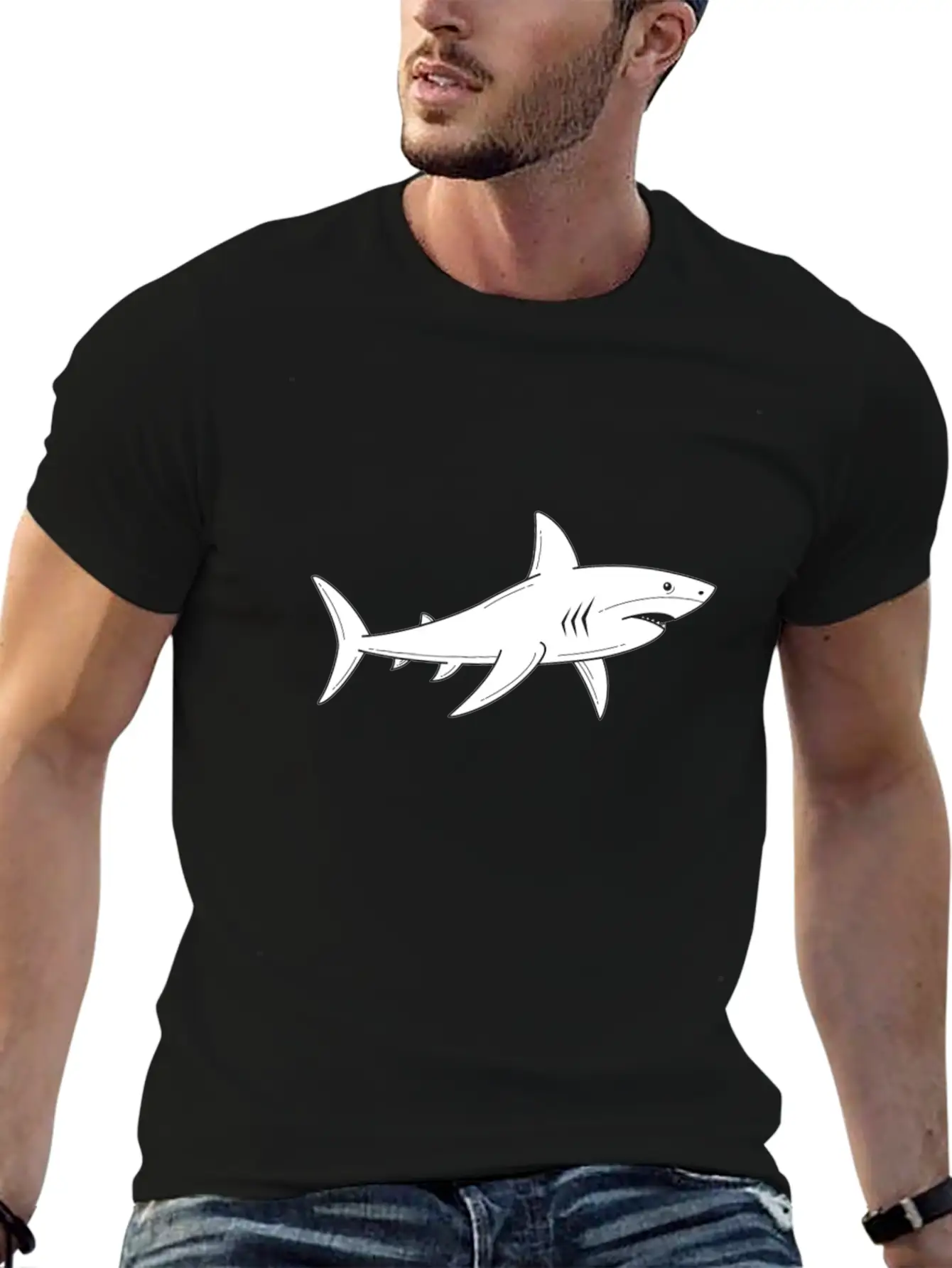 Great White Shark - Ocean Shark - Shark Lover Breathable Graphic T-Shirt – Perfect For Casual Days