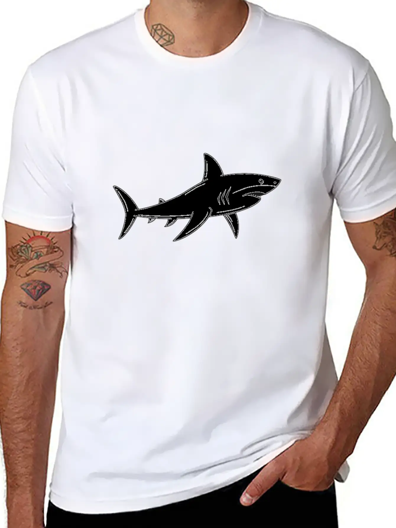 Great White Shark - Ocean Shark - Shark Lover Breathable Graphic T-Shirt – Perfect For Casual Days