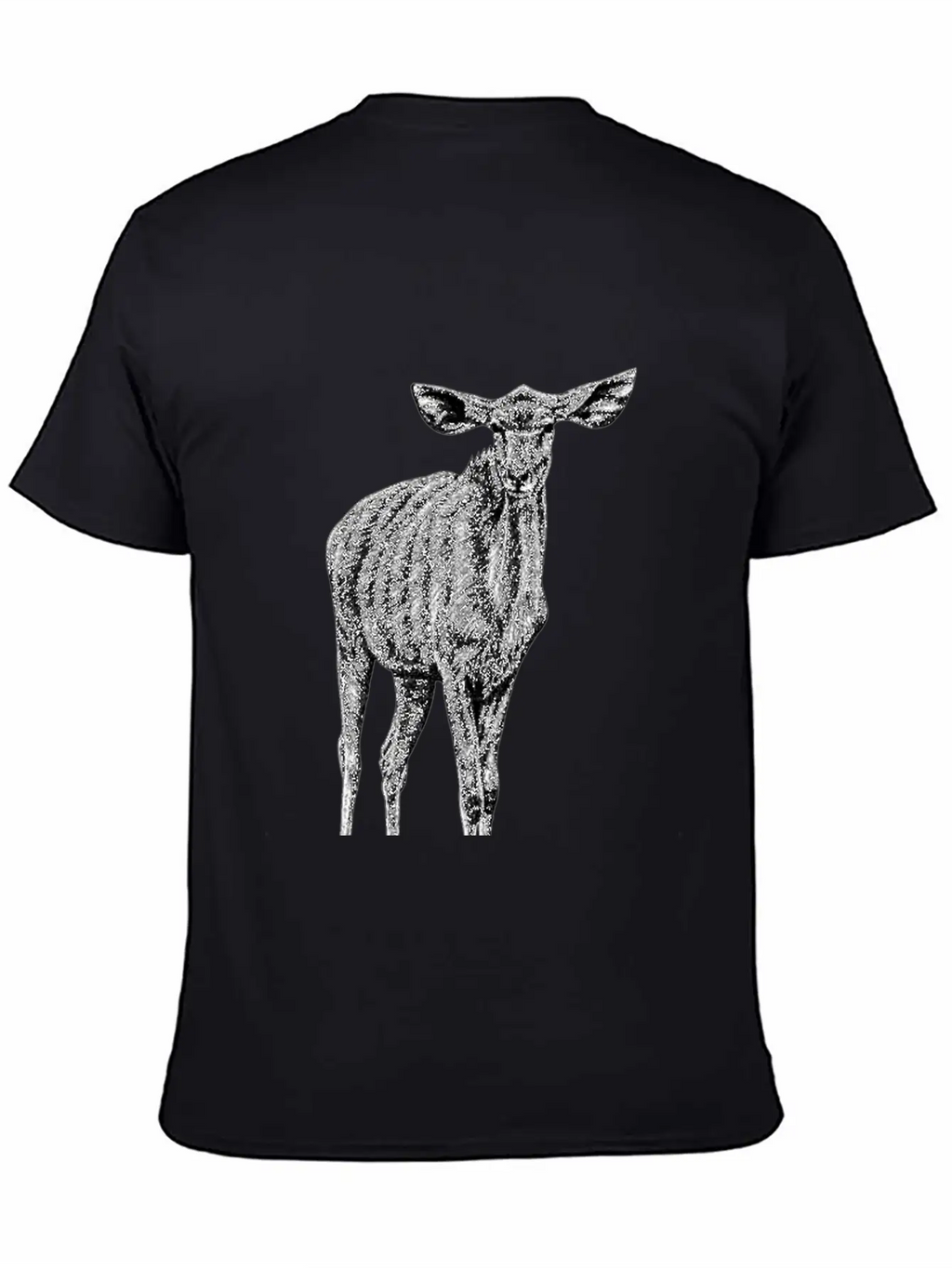 Greater Kudu - African Antelope - Ink Illustration Unisex Casual T-Shirt – Clean Design For Daily Comfort