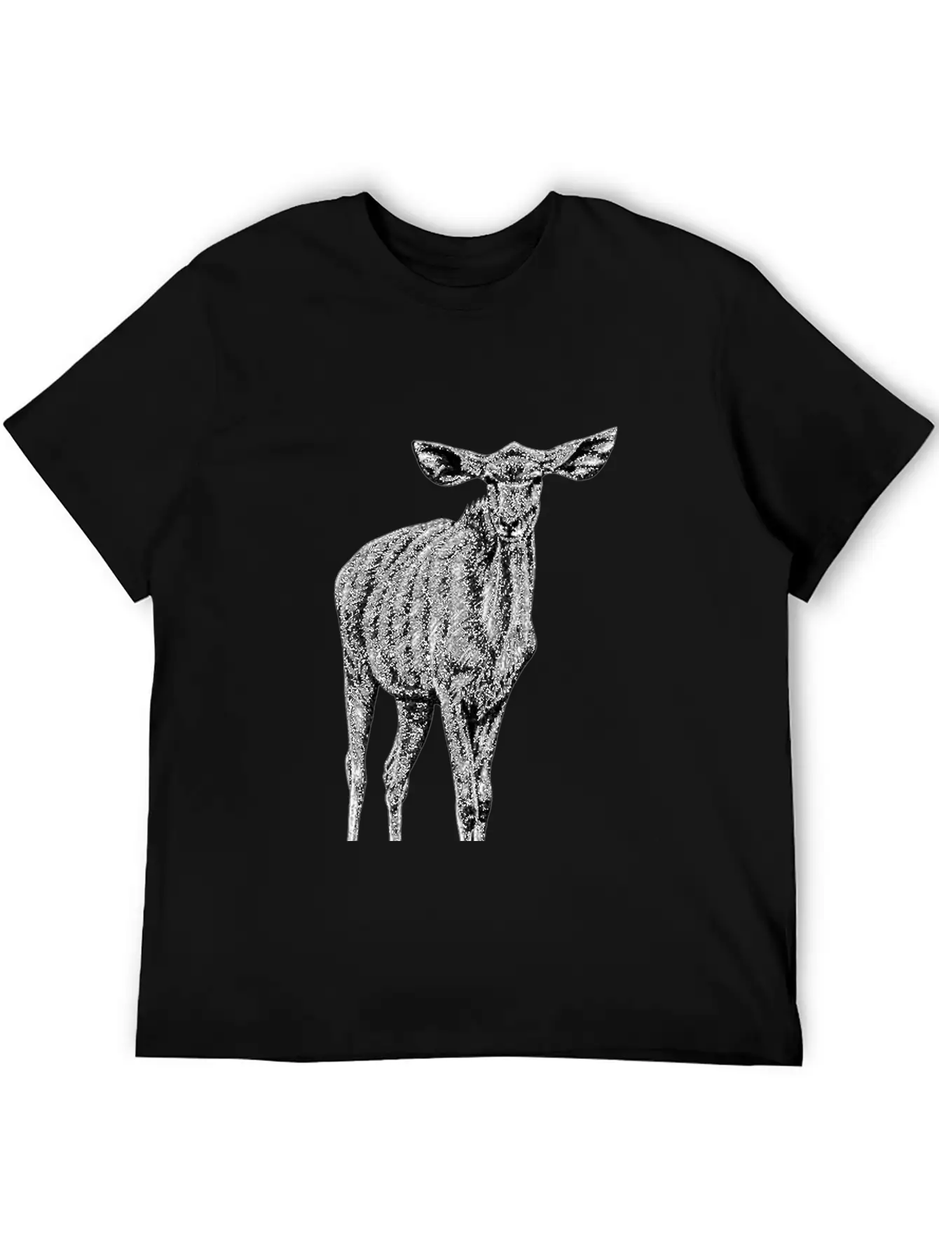 Greater Kudu - African Antelope - Ink Illustration Unisex Casual T-Shirt – Clean Design For Daily Comfort