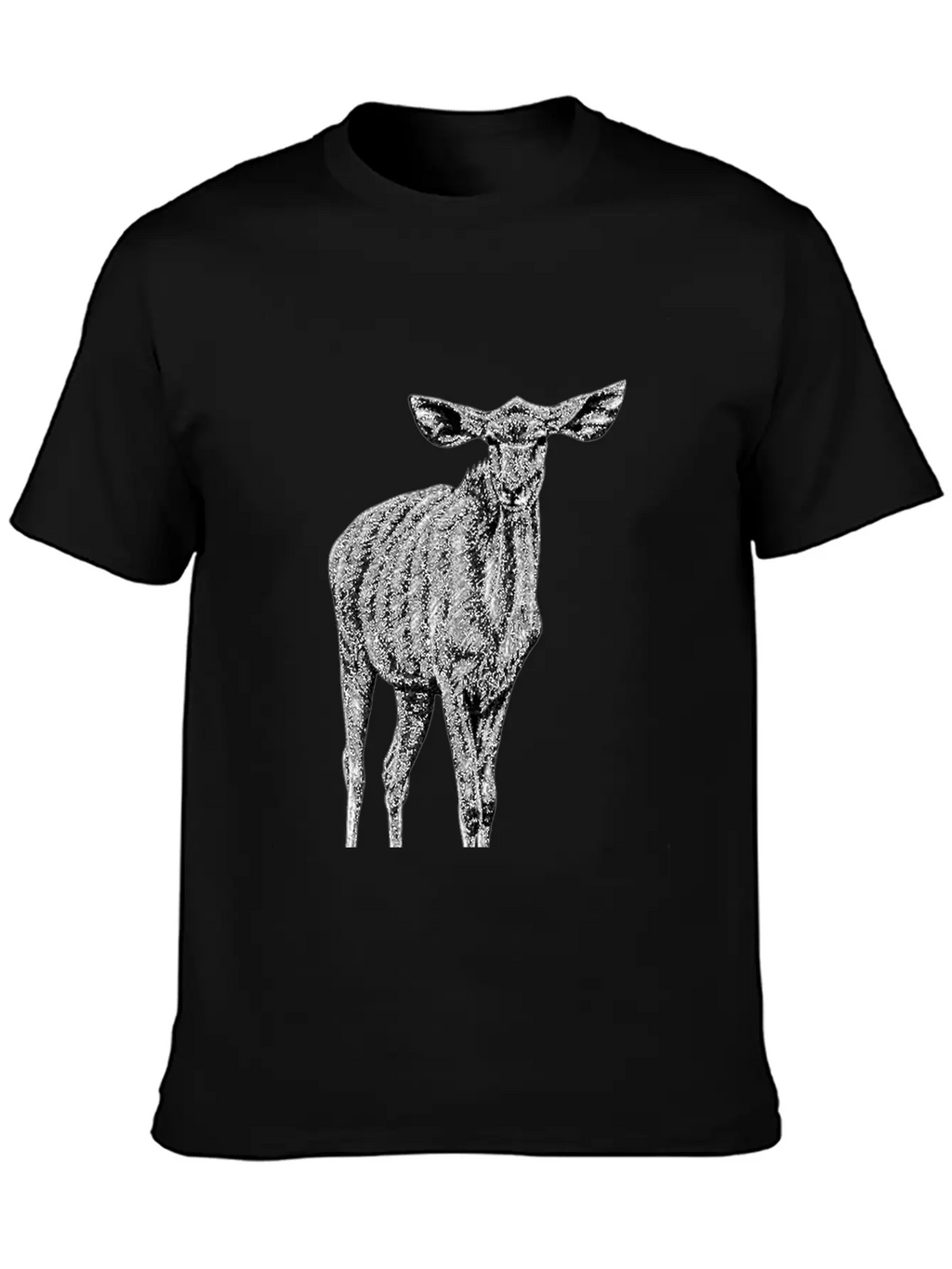 Greater Kudu - African Antelope - Ink Illustration Unisex Casual T-Shirt – Clean Design For Daily Comfort