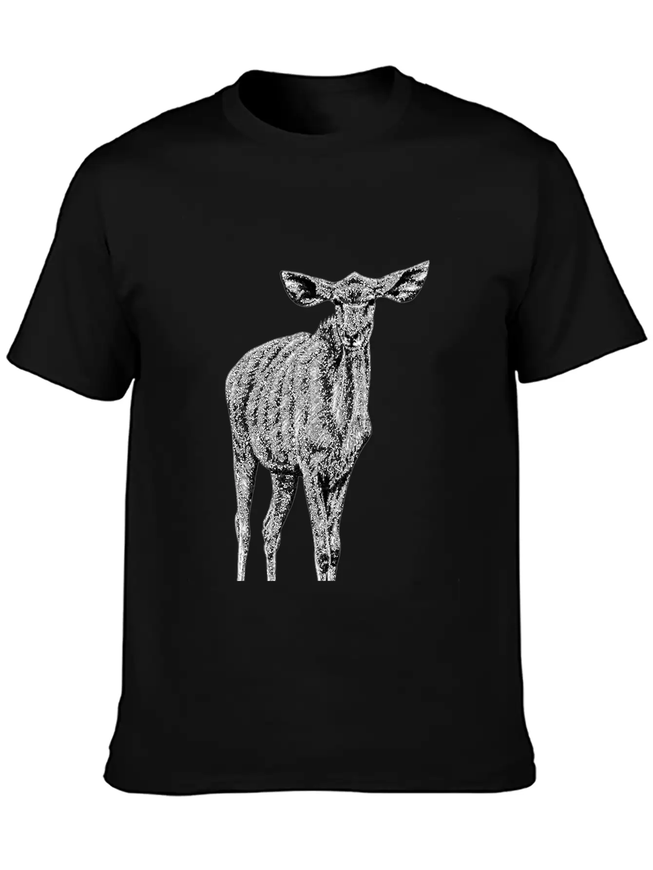 Greater Kudu - African Antelope - Ink Illustration Unisex Casual T-Shirt – Clean Design For Daily Comfort