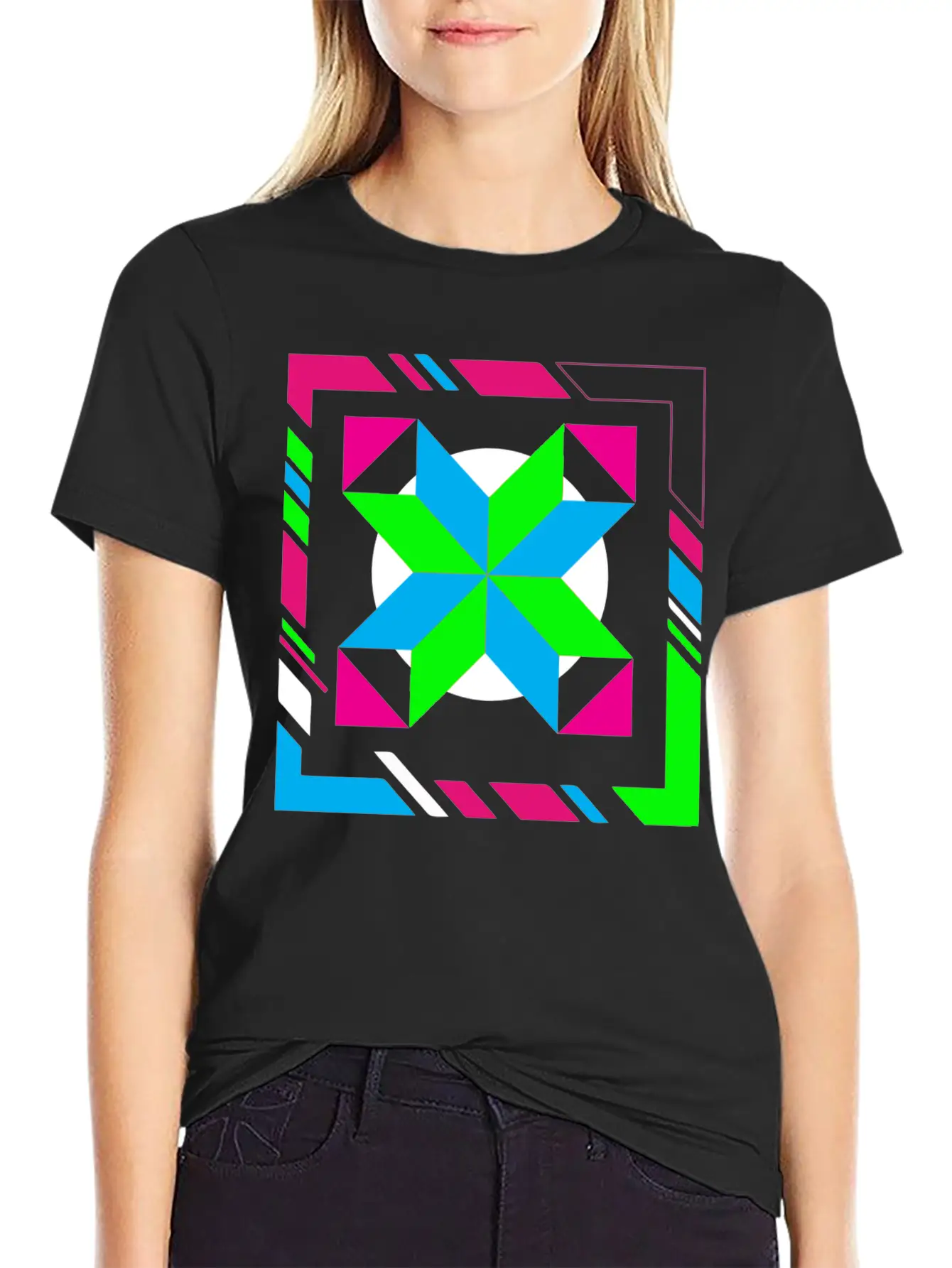 Green And Blue Abstract Art Timeless Short Sleeve Tee – Comfy And Minimalist Design