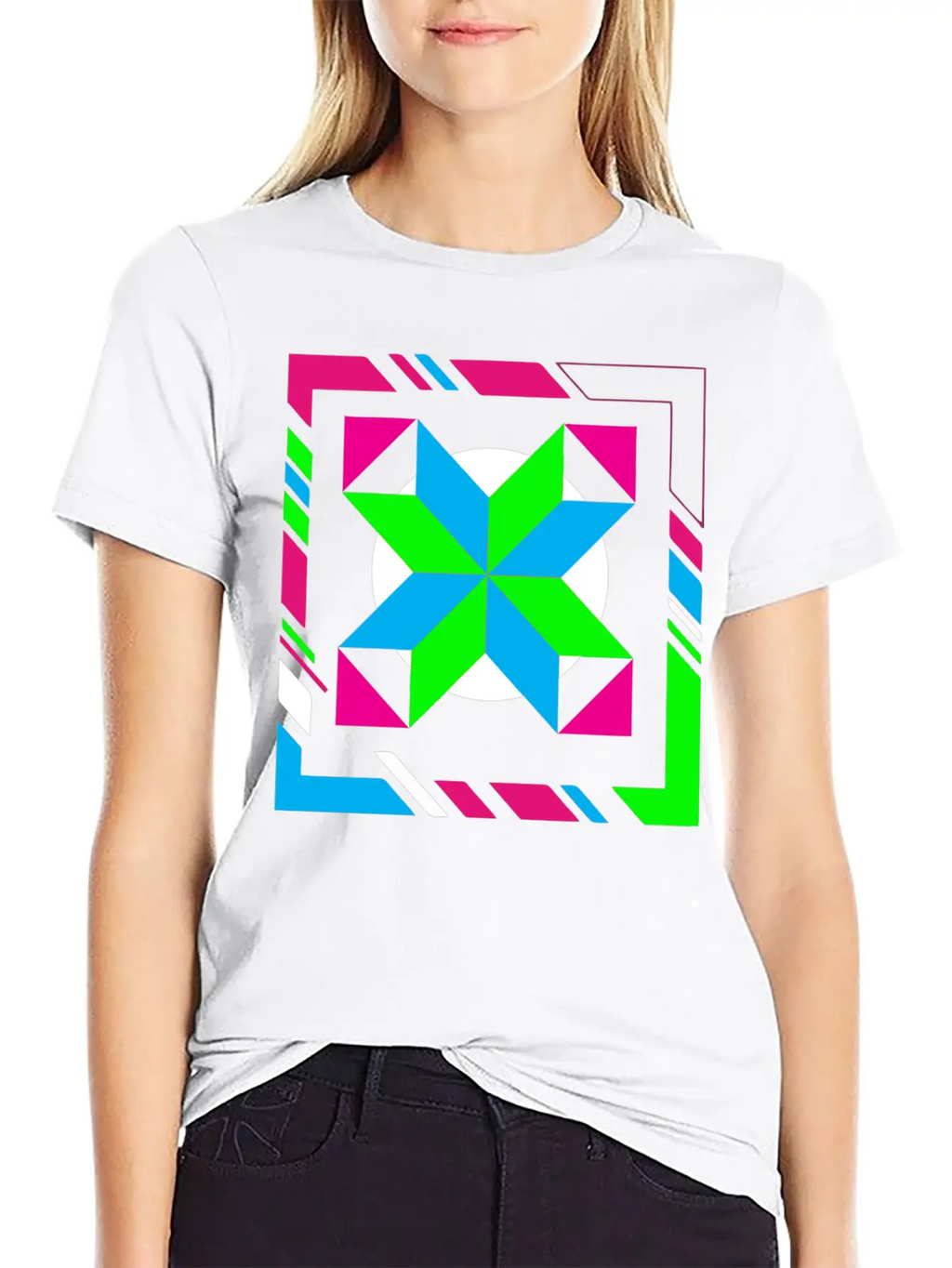 Green And Blue Abstract Art Timeless Short Sleeve Tee – Comfy And Minimalist Design