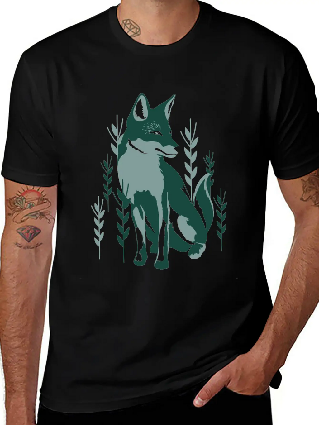 Green Fox Unisex Casual T-Shirt – Clean Design For Daily Comfort