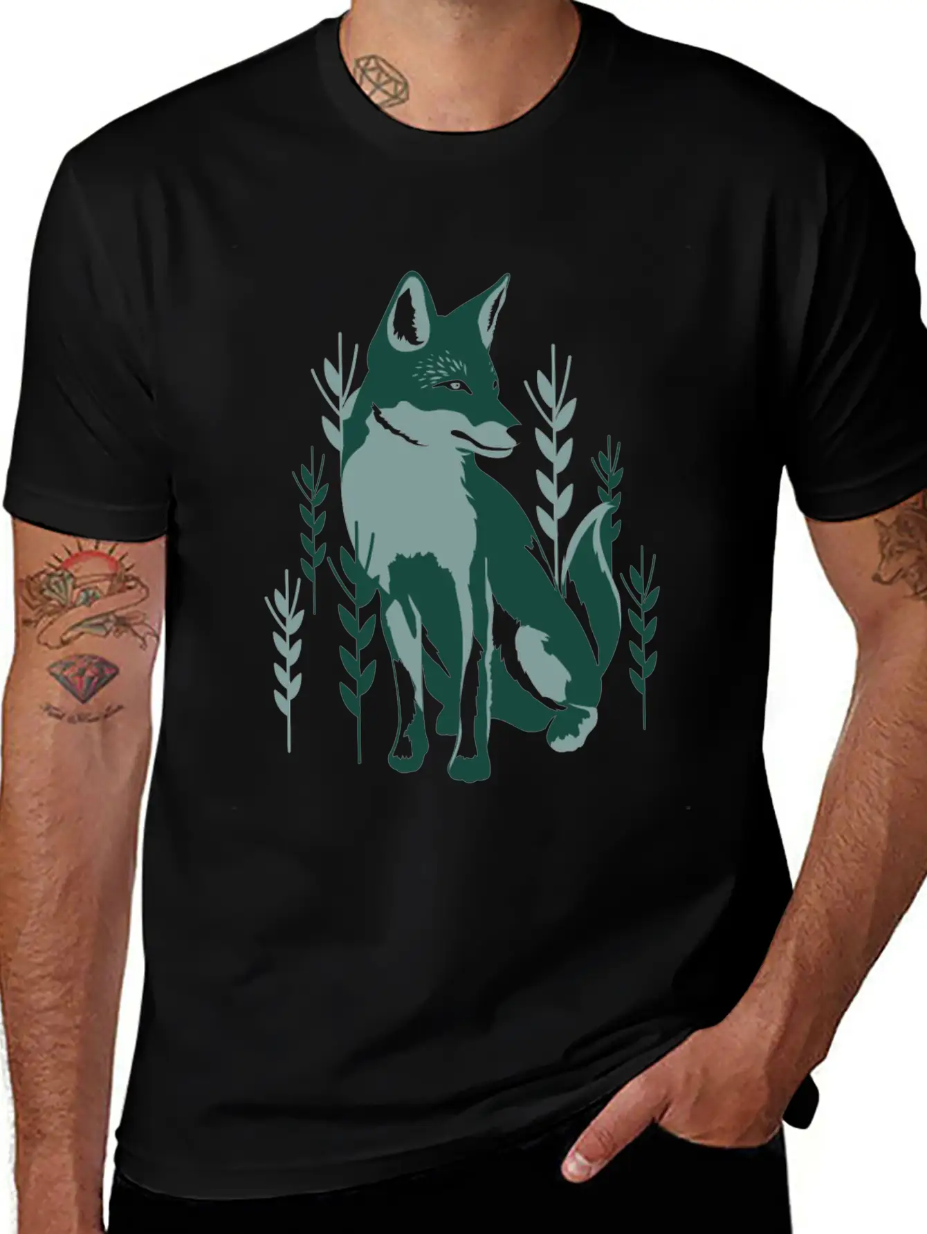 Green Fox Unisex Casual T-Shirt – Clean Design For Daily Comfort