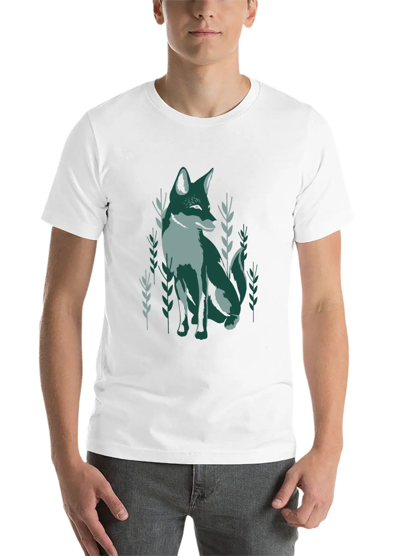 Green Fox Unisex Casual T-Shirt – Clean Design For Daily Comfort